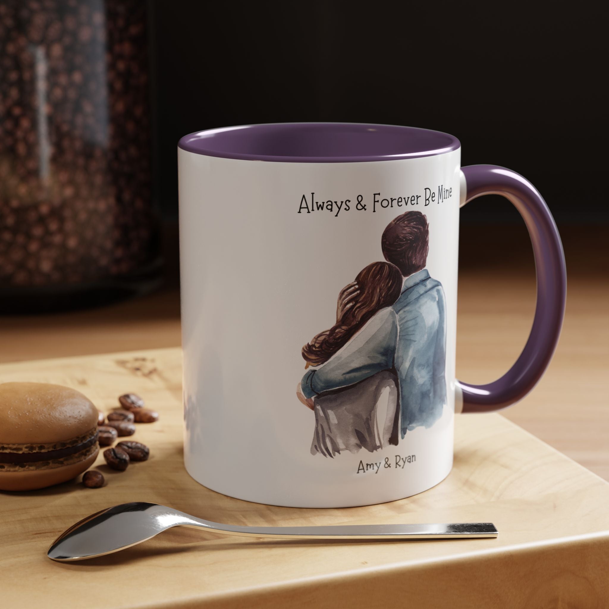 Always and Forever Be Mine Personalized Romantic Mug, Accent Cup 11/15oz, Anniversary Wedding Valentines Gift, V-Day Mug, Couples Gift