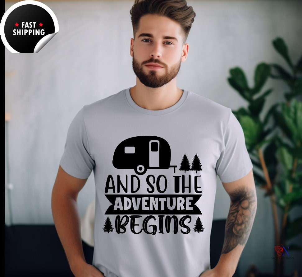 And So The Adventure Begins, Family Vacation, Summer vibes , camping Retro Summer, Vacation Squad Shirt, Funny  T-shirt