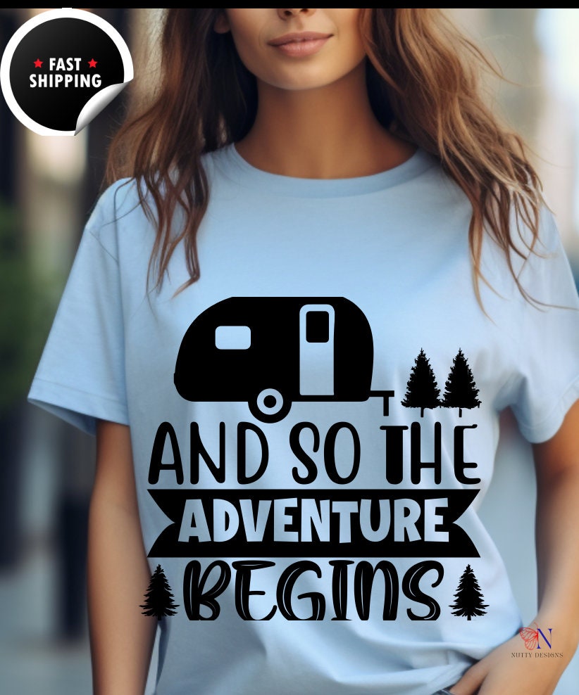 And So The Adventure Begins, Family Vacation, Summer vibes , camping Retro Summer, Vacation Squad Shirt, Funny  T-shirt