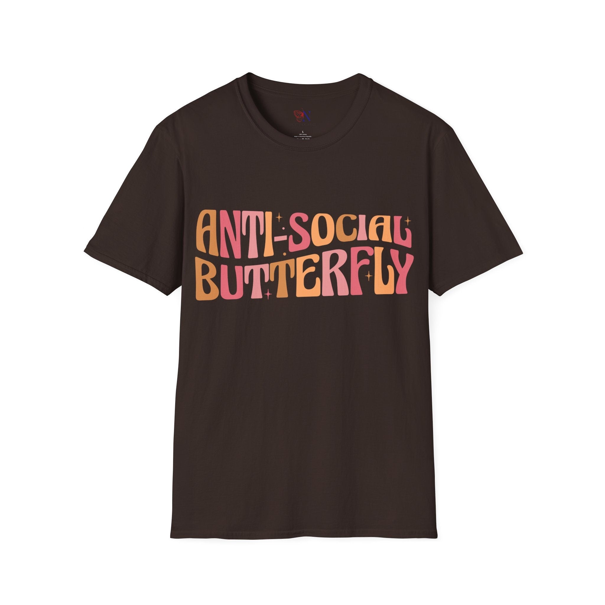 Anti Social Butterfly, Encouraging T-Shirt, Happy T-Shirt, Positive Sayings Tshirt, Good Vibes Only, Positivity Quotes unisex Shirt