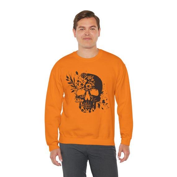 Skull Growing Flowers Sweatshirt | Unique Floral Design | Cozy Graphic Hoodie for Nature Lovers & Trendsetters