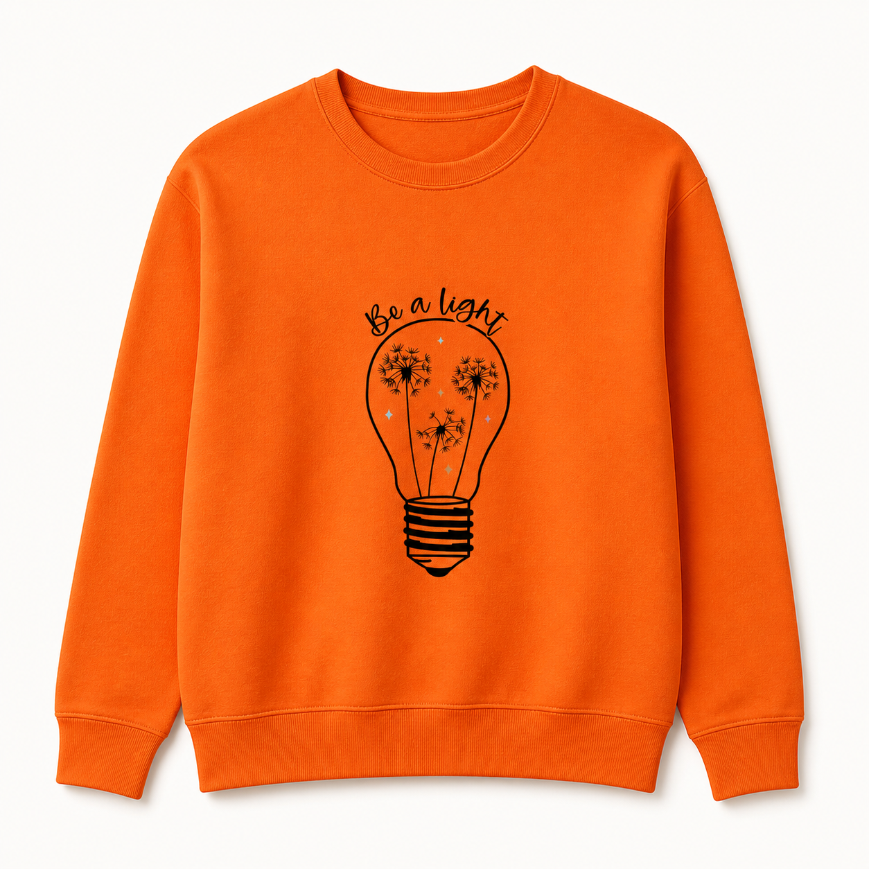 Be a Light safety orange crewneck sweatshirt front product image