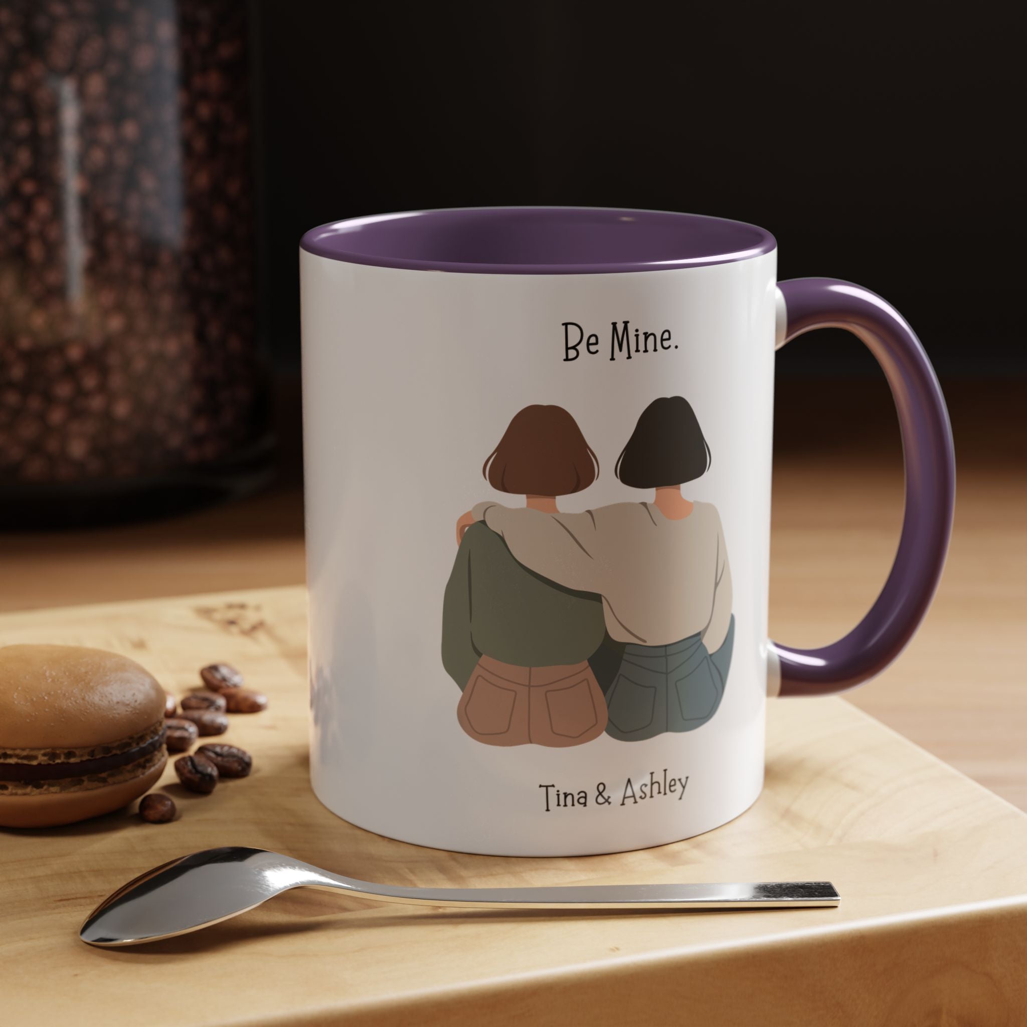 Be Mine, LGBTQ Lovers Mug Personalized Mug, , Love Is Love, Accent Cup 11/15oz, Anniversary Valentines Romantic, V-Day, Couples Gift