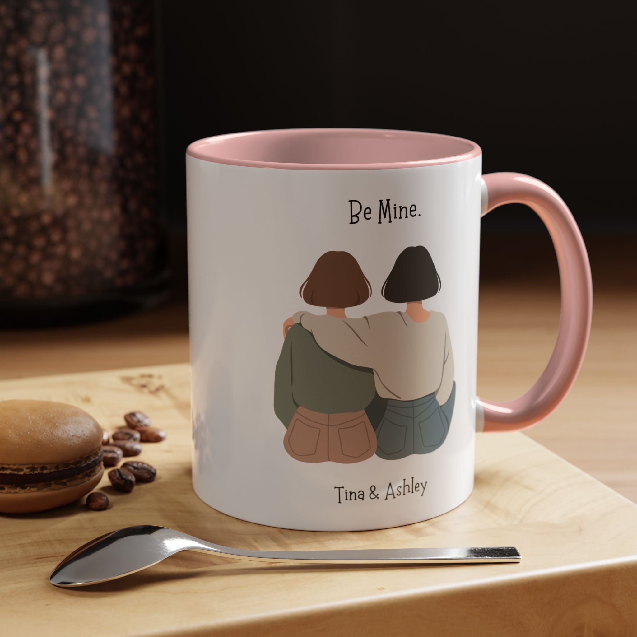 Be Mine, LGBTQ Lovers Mug Personalized Mug, , Love Is Love, Accent Cup 11/15oz, Anniversary Valentines Romantic, V-Day, Couples Gift