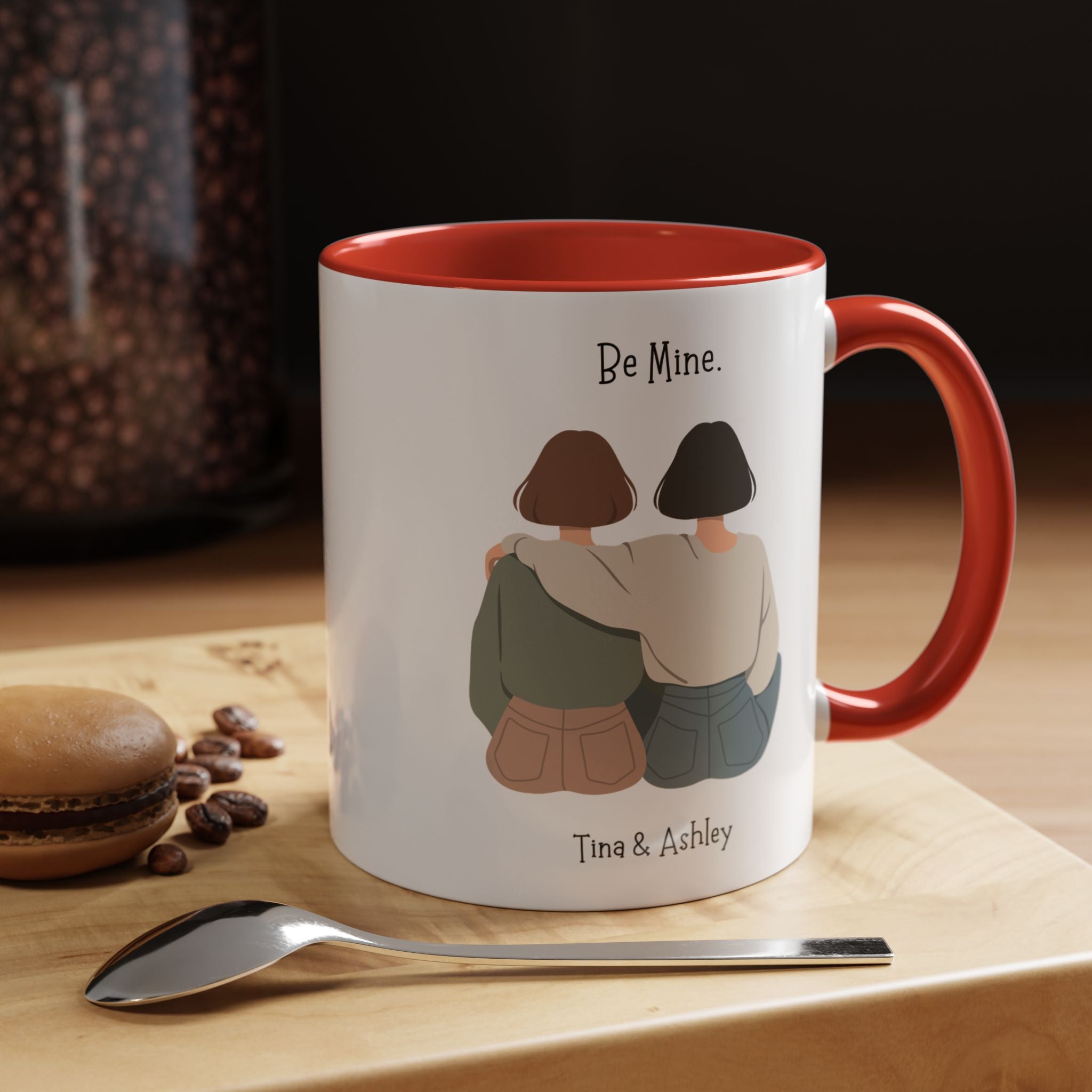 Be Mine, LGBTQ Lovers Mug Personalized Mug, , Love Is Love, Accent Cup 11/15oz, Anniversary Valentines Romantic, V-Day, Couples Gift