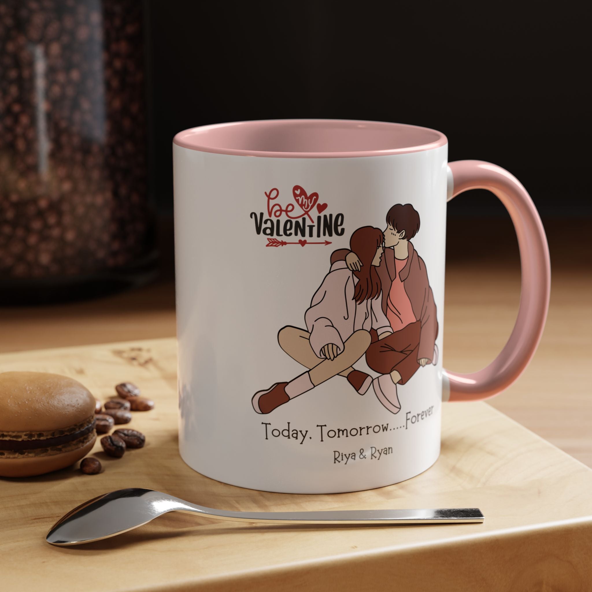 Be My Forever Valentine Personalized Romantic Mug, , Accent Cup 11/15oz, Anniversary Valentines , V-Day, Couples Gift For Spouse, GF, BF