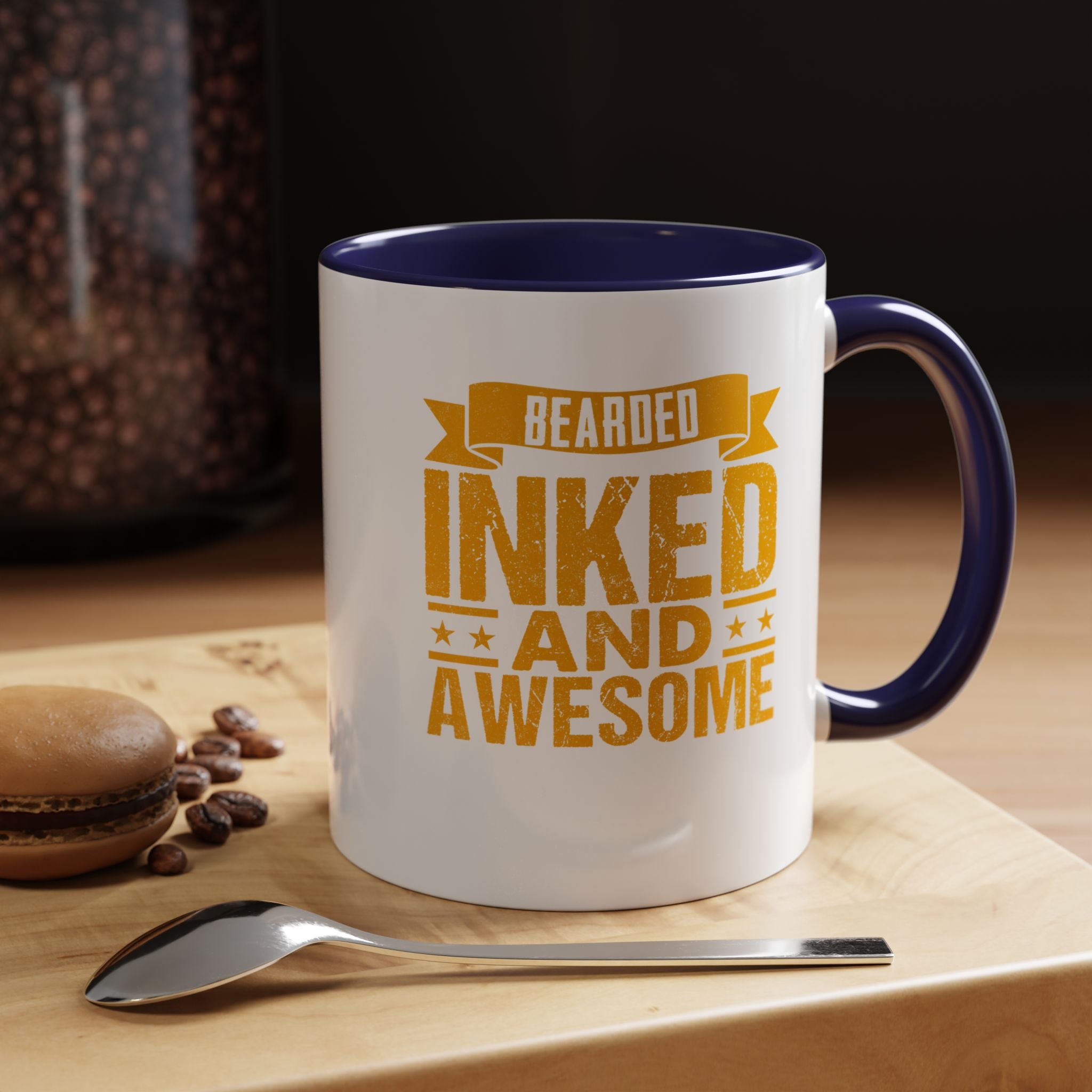Bearded Inked and Awesome | Funny Coffee Mug, Sarcastic Tea Cup, Unique Gift Idea