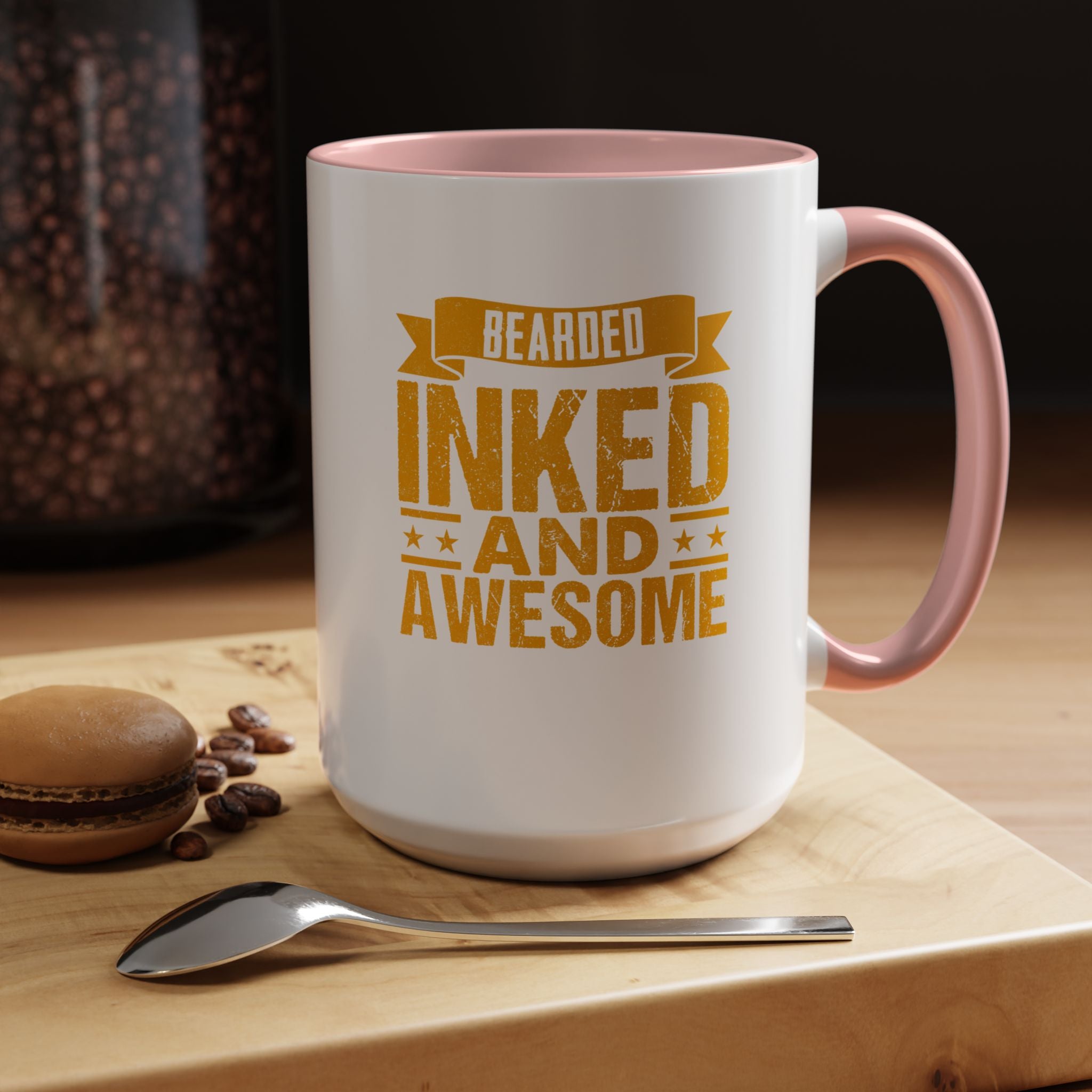 Bearded Inked and Awesome | Funny Coffee Mug, Sarcastic Tea Cup, Unique Gift Idea