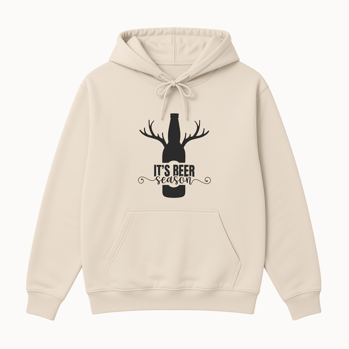 Beer Season antlered beer bottle graphic sand hoodie front product image