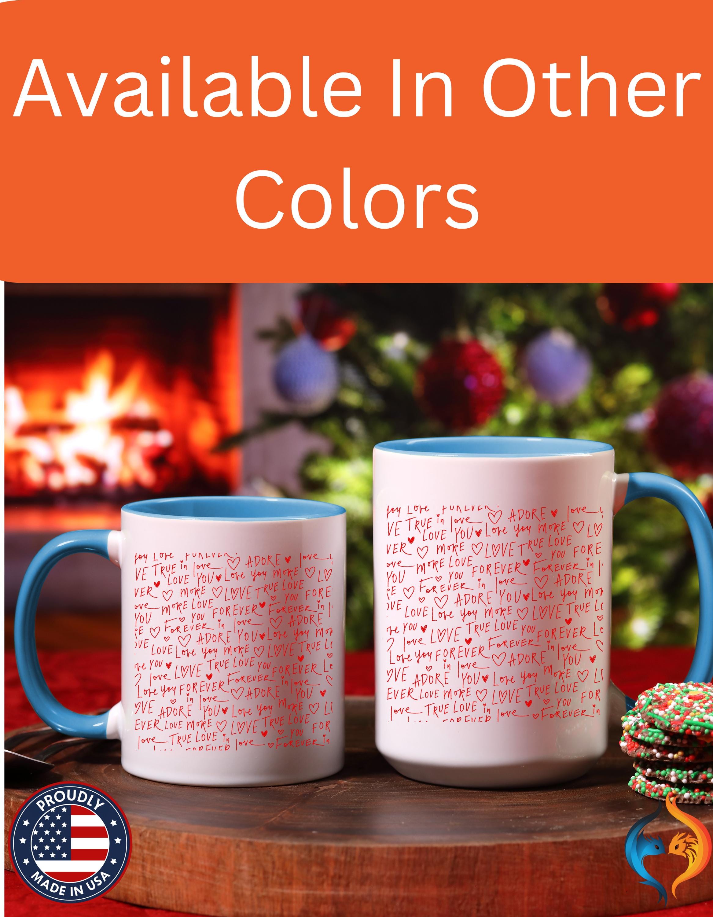 Personalized Mug for Couples | Love Wall Romantic 11/15oz Accent Cup | Perfect Anniversary & Valentine's Day Gift