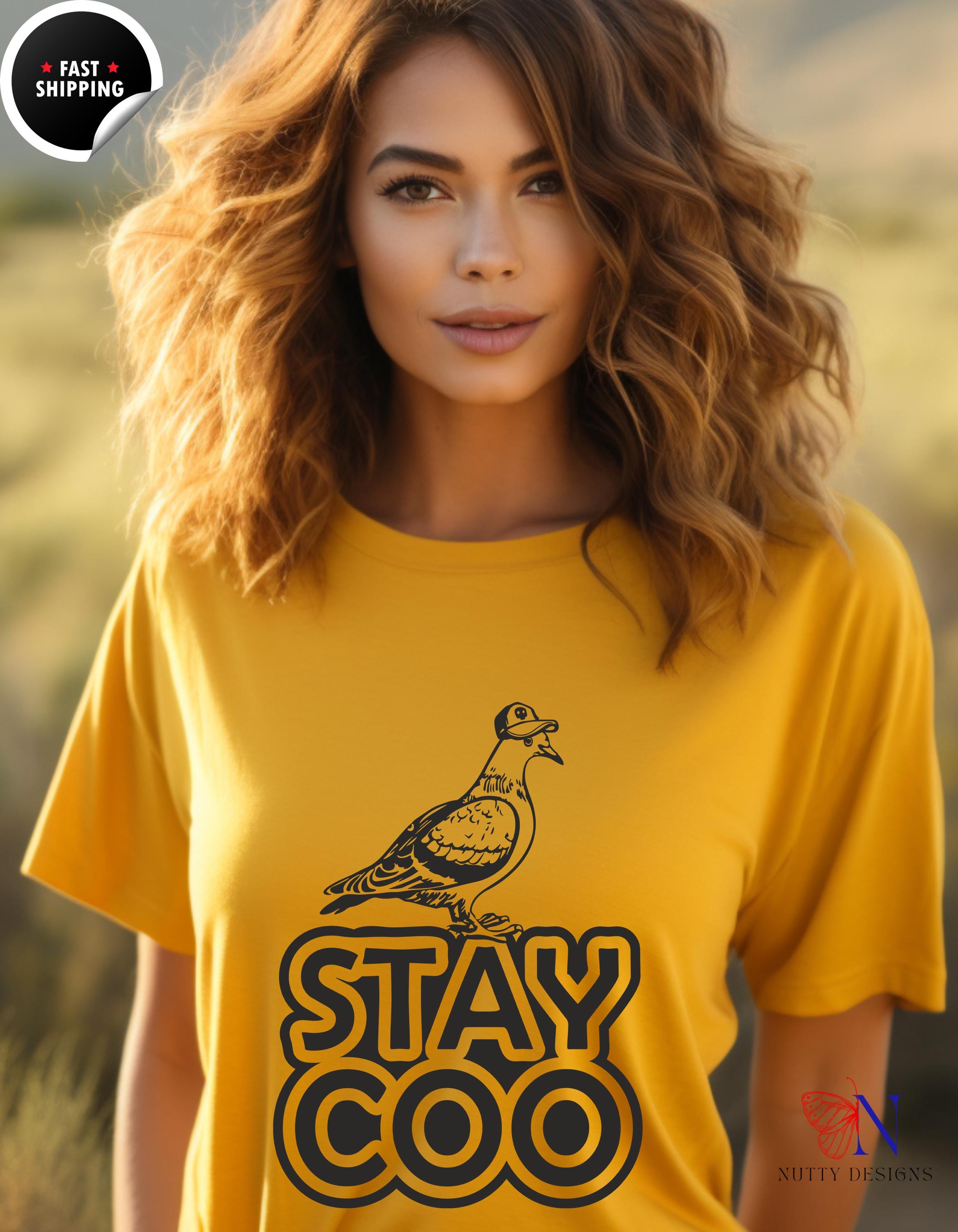 Funny T-shirt, Funny Stay Coo Pidgeon tee, Cool Bird Graphic tShirt, Bird Meme Saying Tee, Animal Lover top