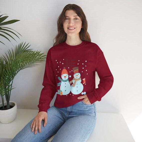 Let It Snow Sweatshirt | Cute Snowmen Winter Sweatshirt | Cozy Winter Apparel | Holiday Gift for Her