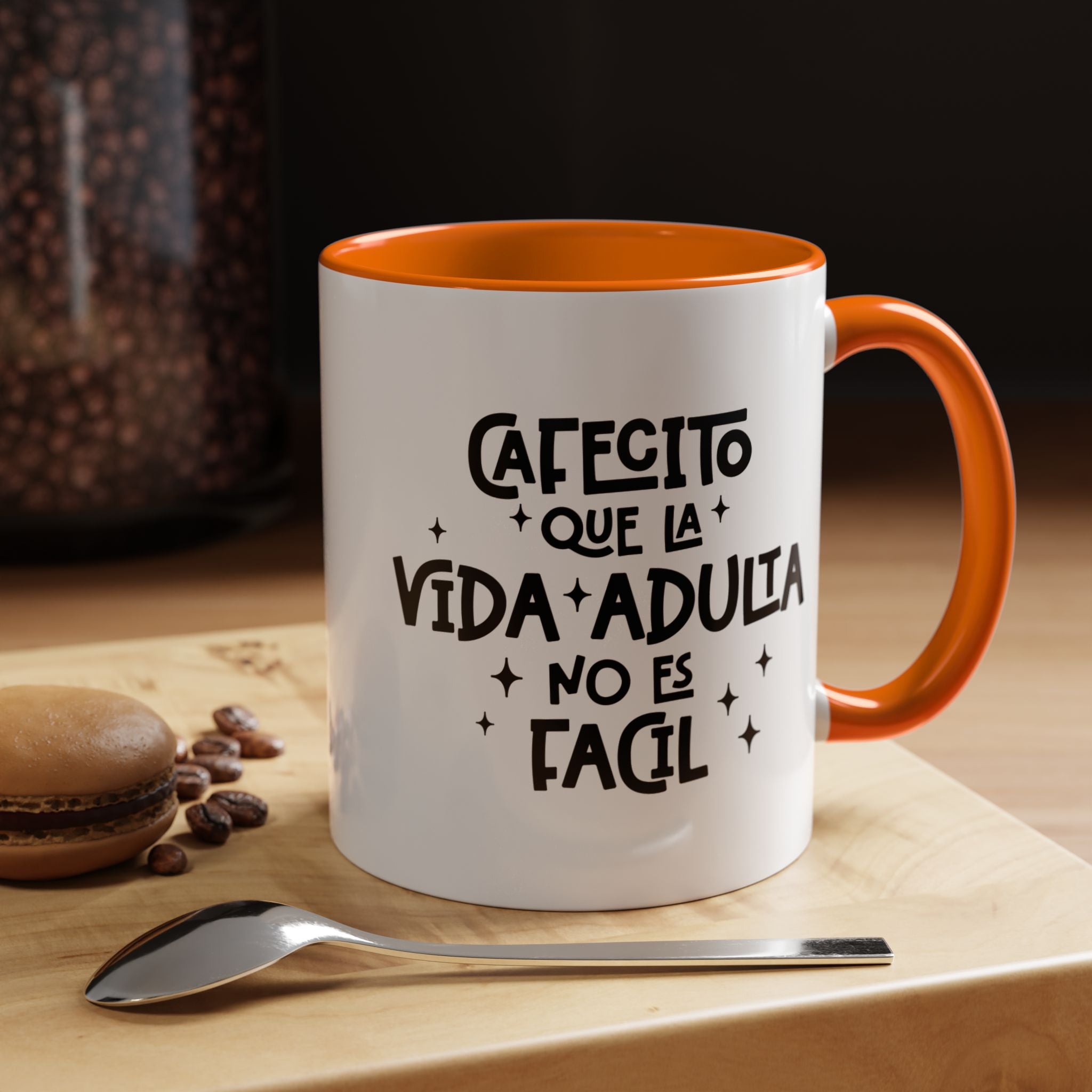 Cafecito Que La Vida Adulta No Es Fácil | Funny Coffee Mug, Sarcastic Tea Cup, Unique Gift Idea