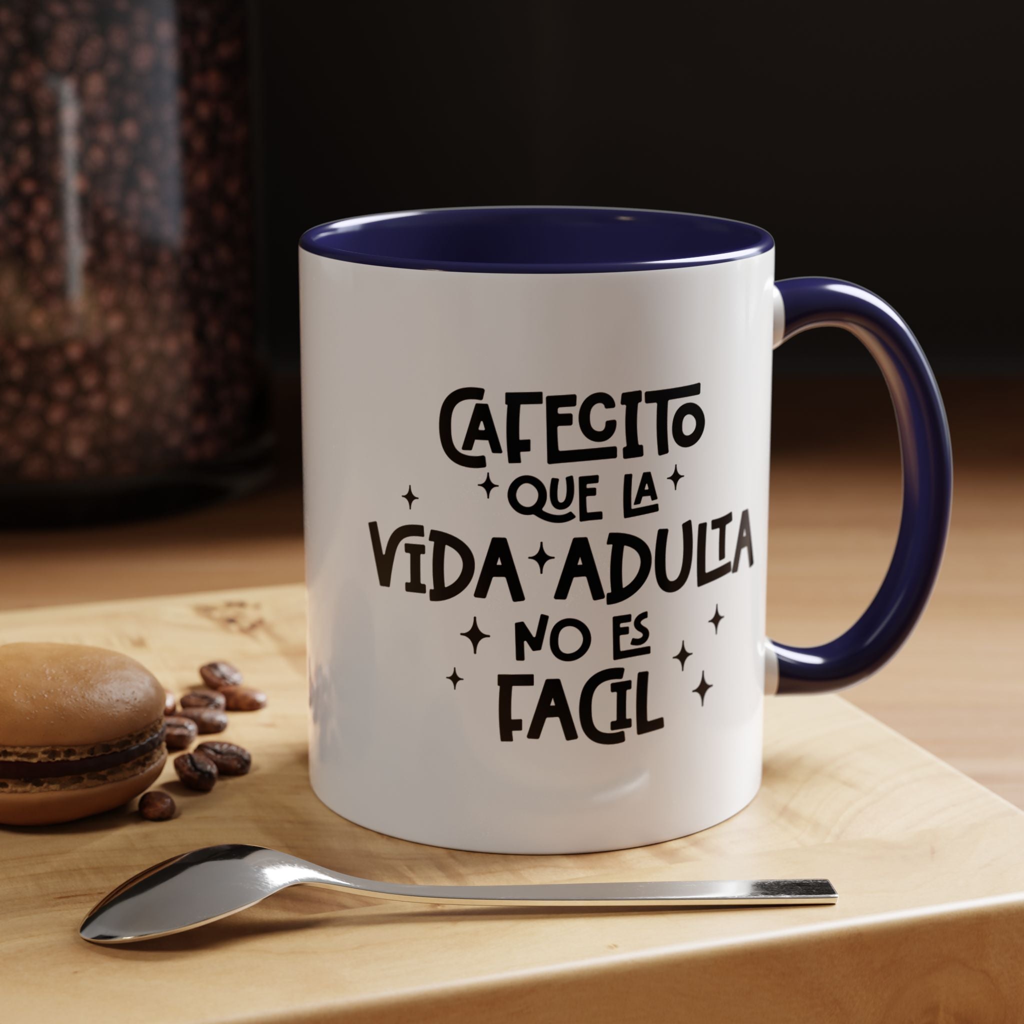 Cafecito Que La Vida Adulta No Es Fácil | Funny Coffee Mug, Sarcastic Tea Cup, Unique Gift Idea