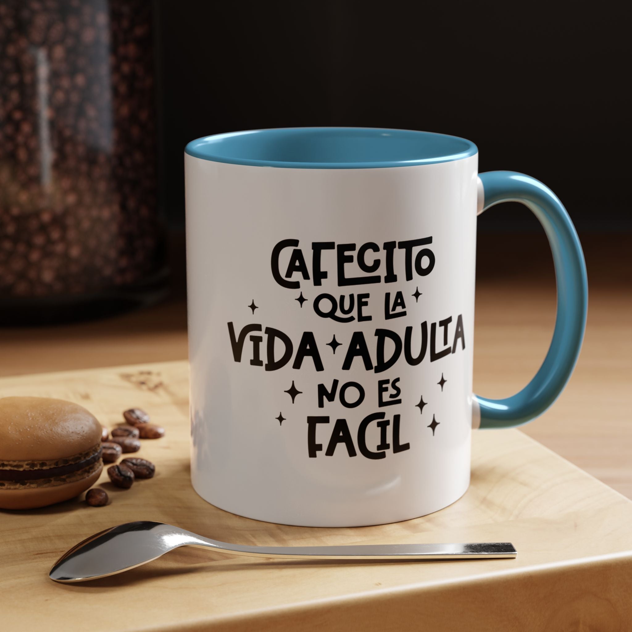 Cafecito Que La Vida Adulta No Es Fácil | Funny Coffee Mug, Sarcastic Tea Cup, Unique Gift Idea
