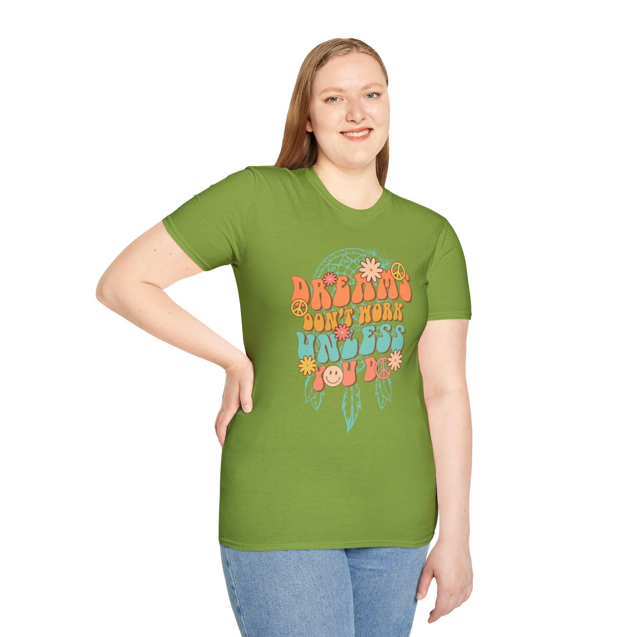 Motivational tee Dreams Don't Work Unless You Do tshirt, Positive vibes T-shirt, Inspirational tee, Encouragement shirt