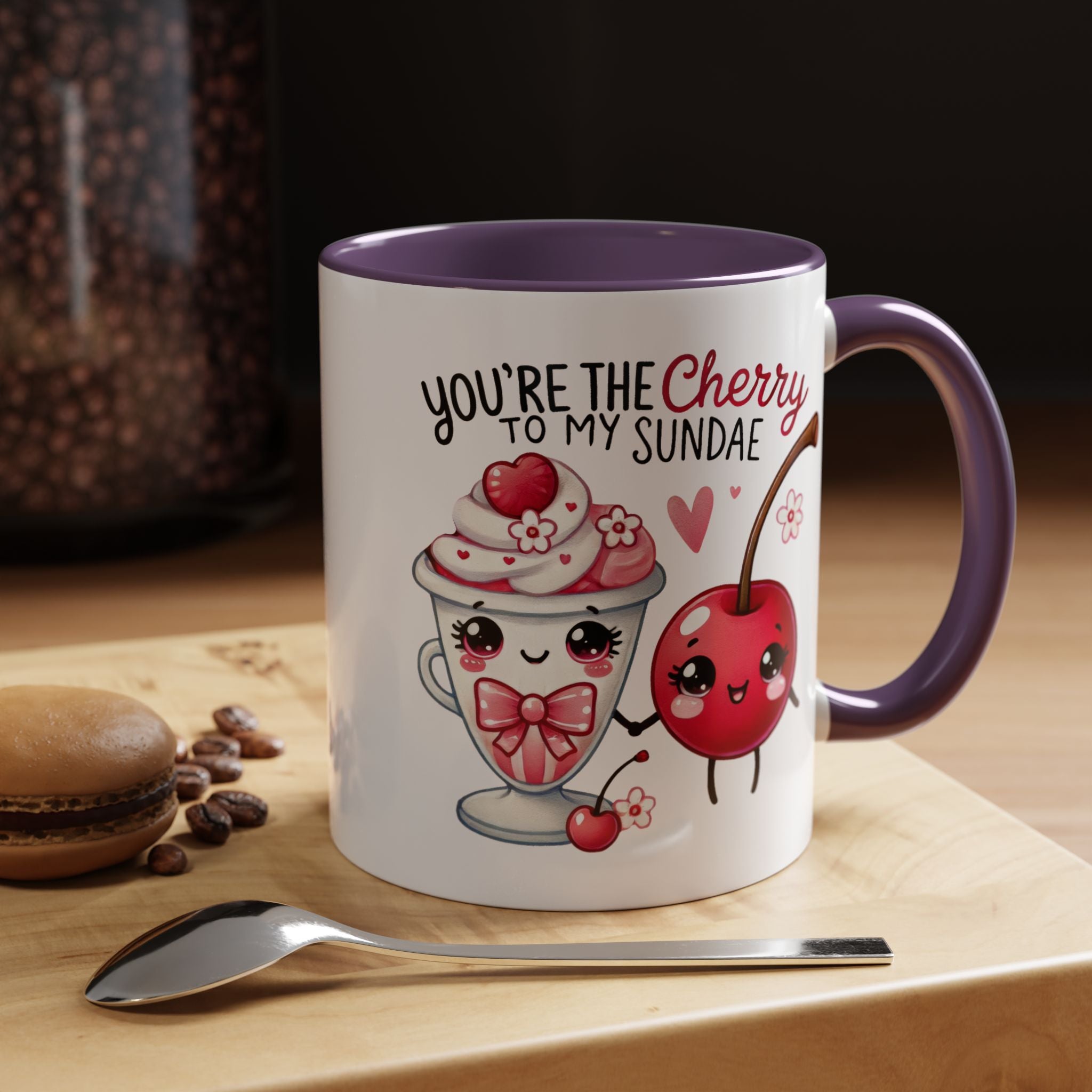 You Are The Cherry To My Sunday Personalized Romantic Mug Accent Cup 11/15oz Anniversary Wedding Valentines Custom Gift Him her Spouse BF GF