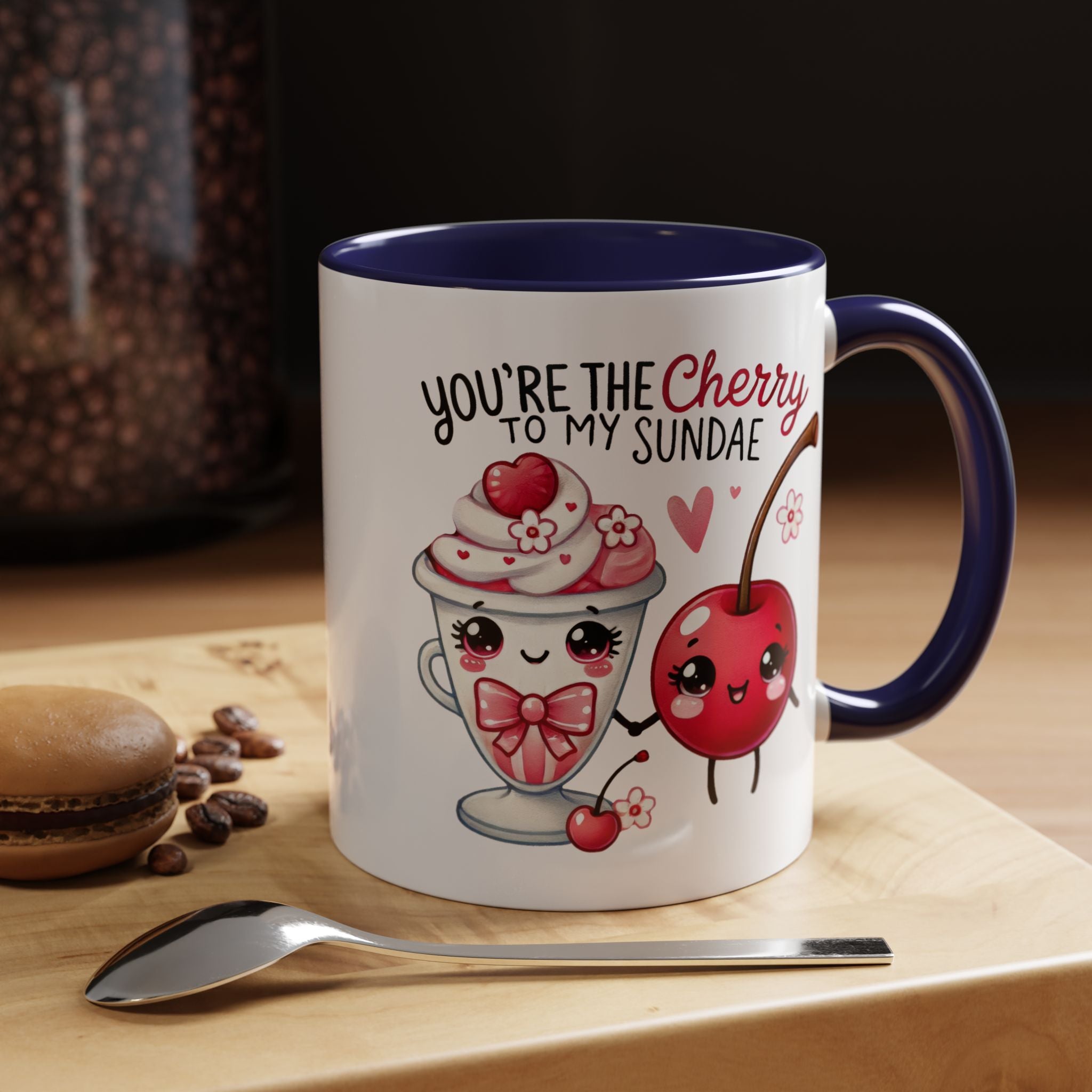 You Are The Cherry To My Sunday Personalized Romantic Mug Accent Cup 11/15oz Anniversary Wedding Valentines Custom Gift Him her Spouse BF GF