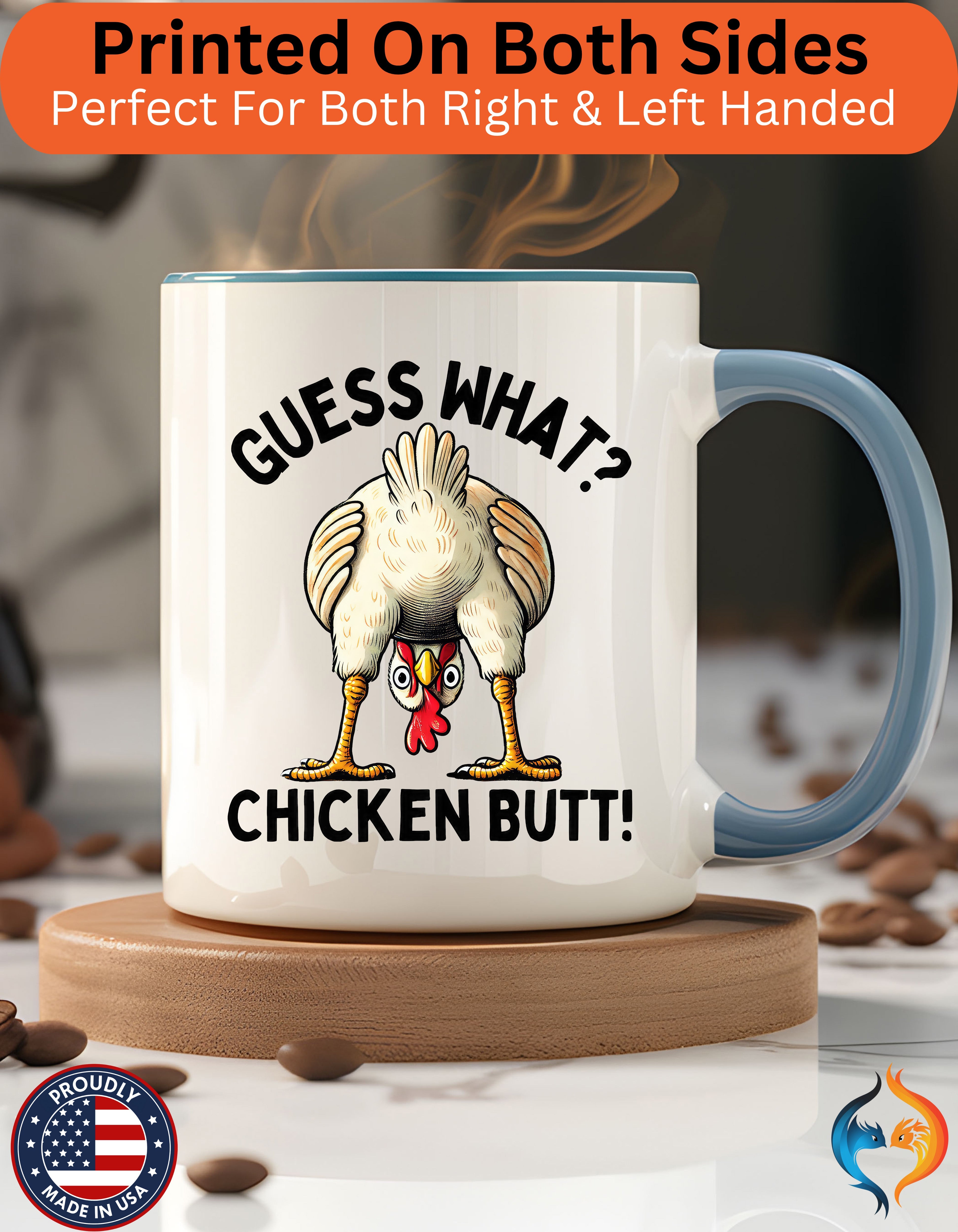 Guess What Chicken Butt Cup Mug Lifestyle Mockup | Nutty Designs — alternate clean view