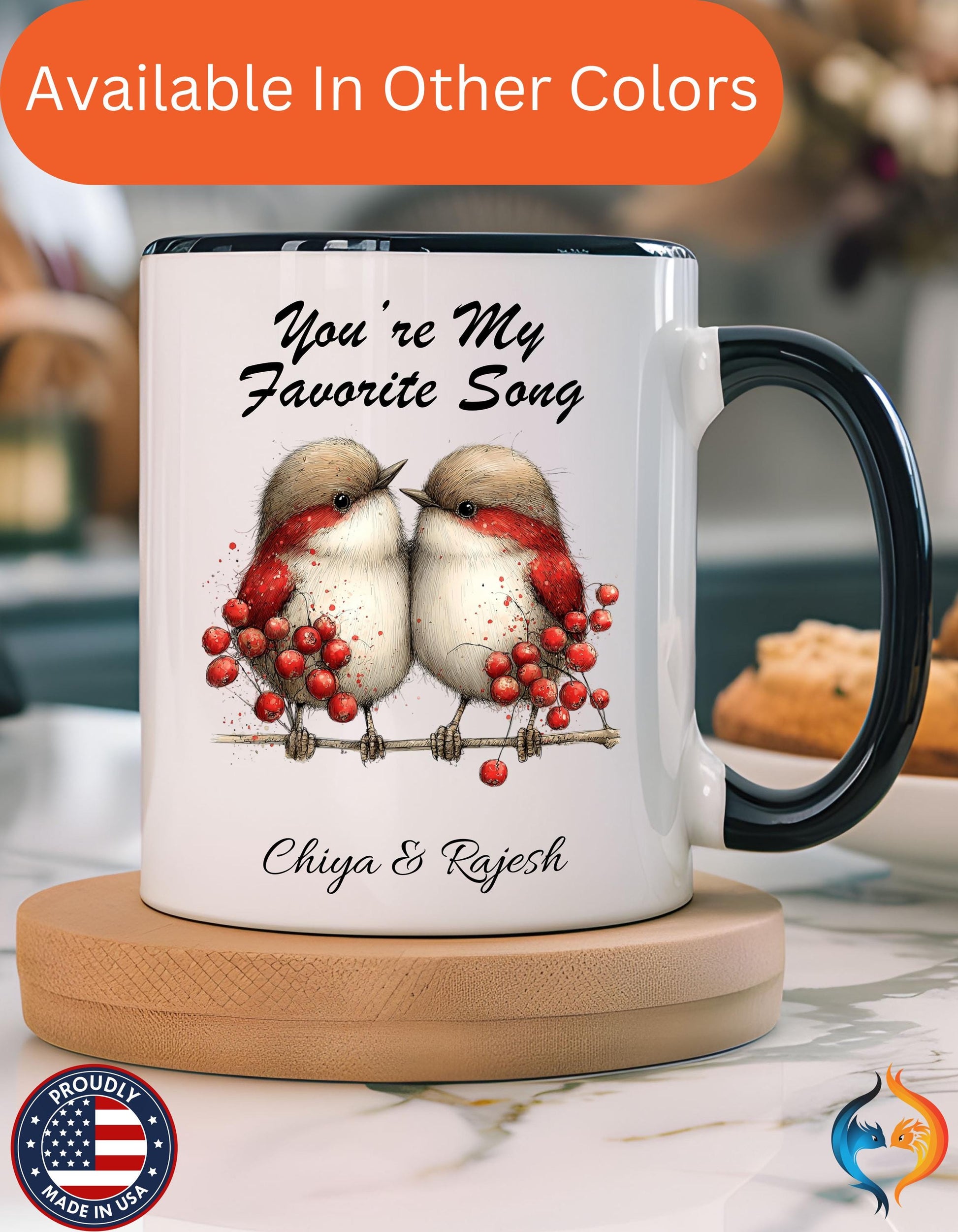 You Are My Favorite Song Robin Couple , Valentine's Day Love Mug Product Photo | Nutty Designs — alternate clean view