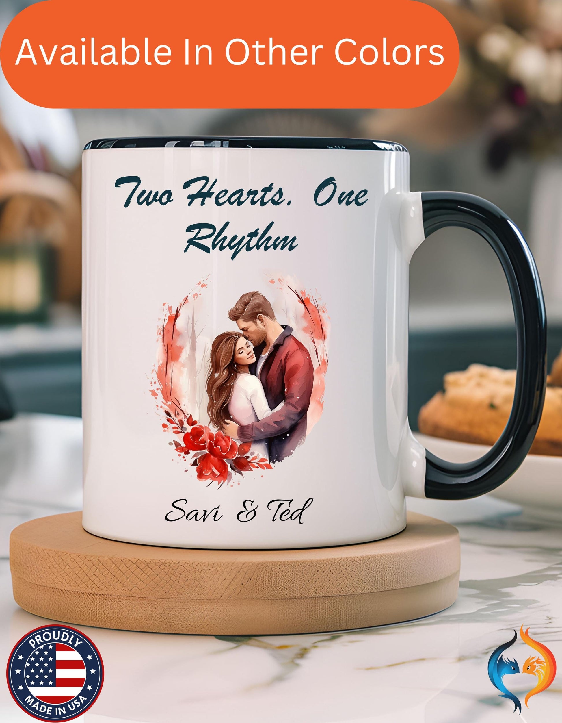 Two Hearts One Rhythm Mug Product Photo | Nutty Designs — alternate clean view