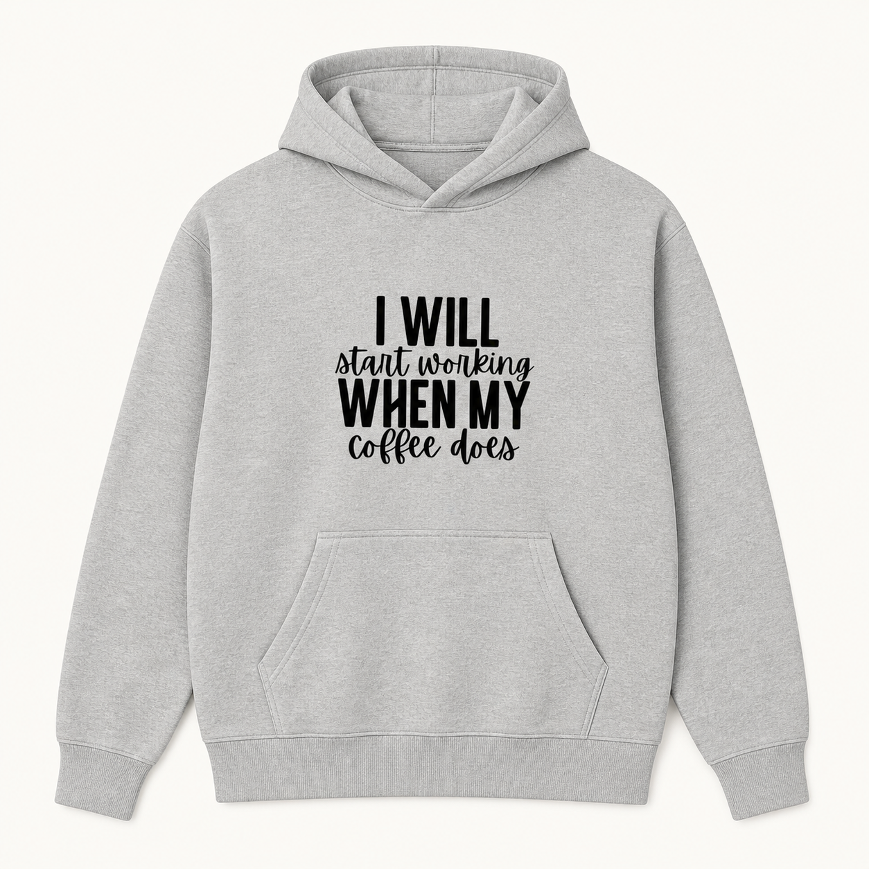 Coffee lover quote sport grey hoodie front product image