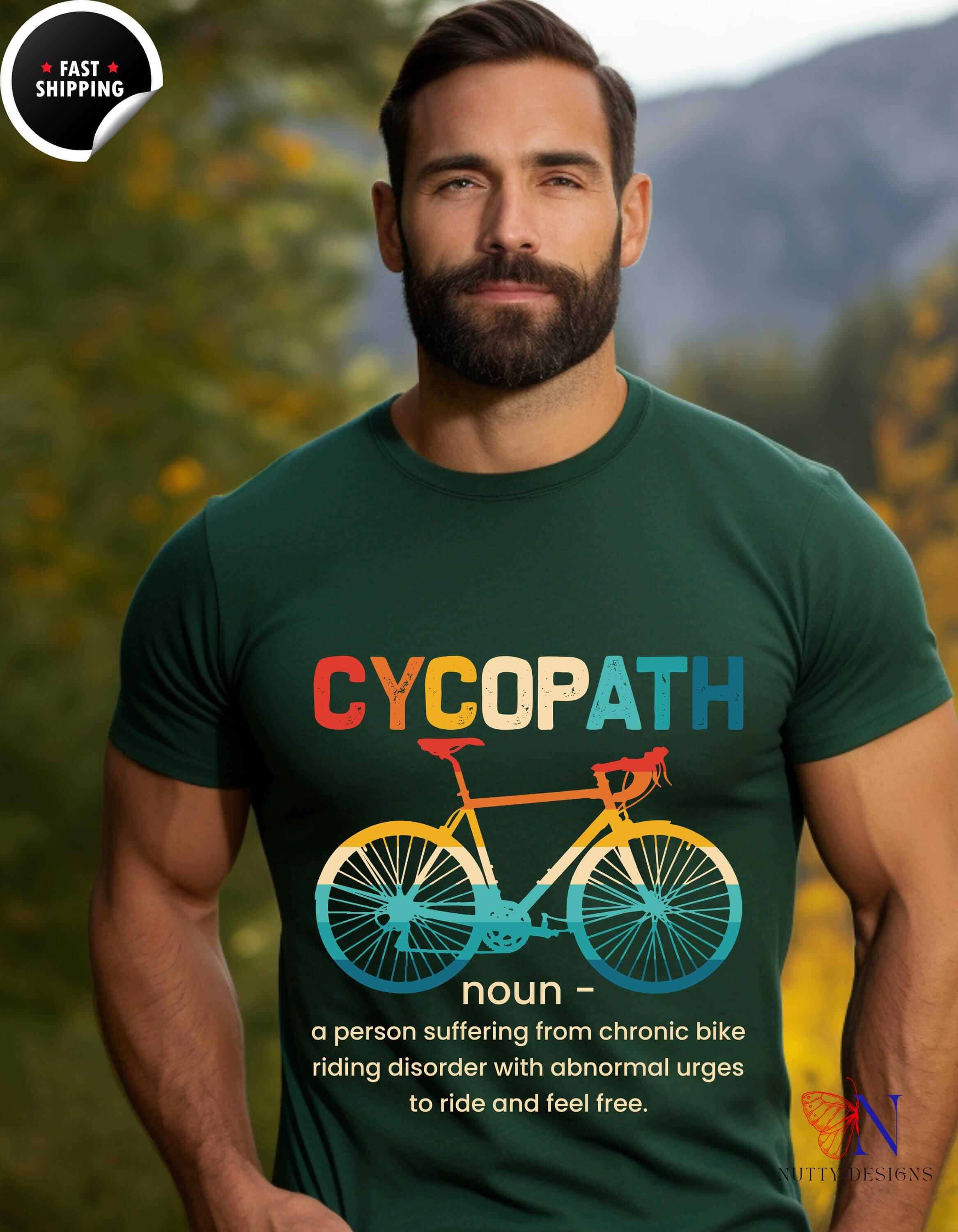 Cycopath Biking Pun Cool Cycling Bicycle Lovers Riders Funny T-Shirt