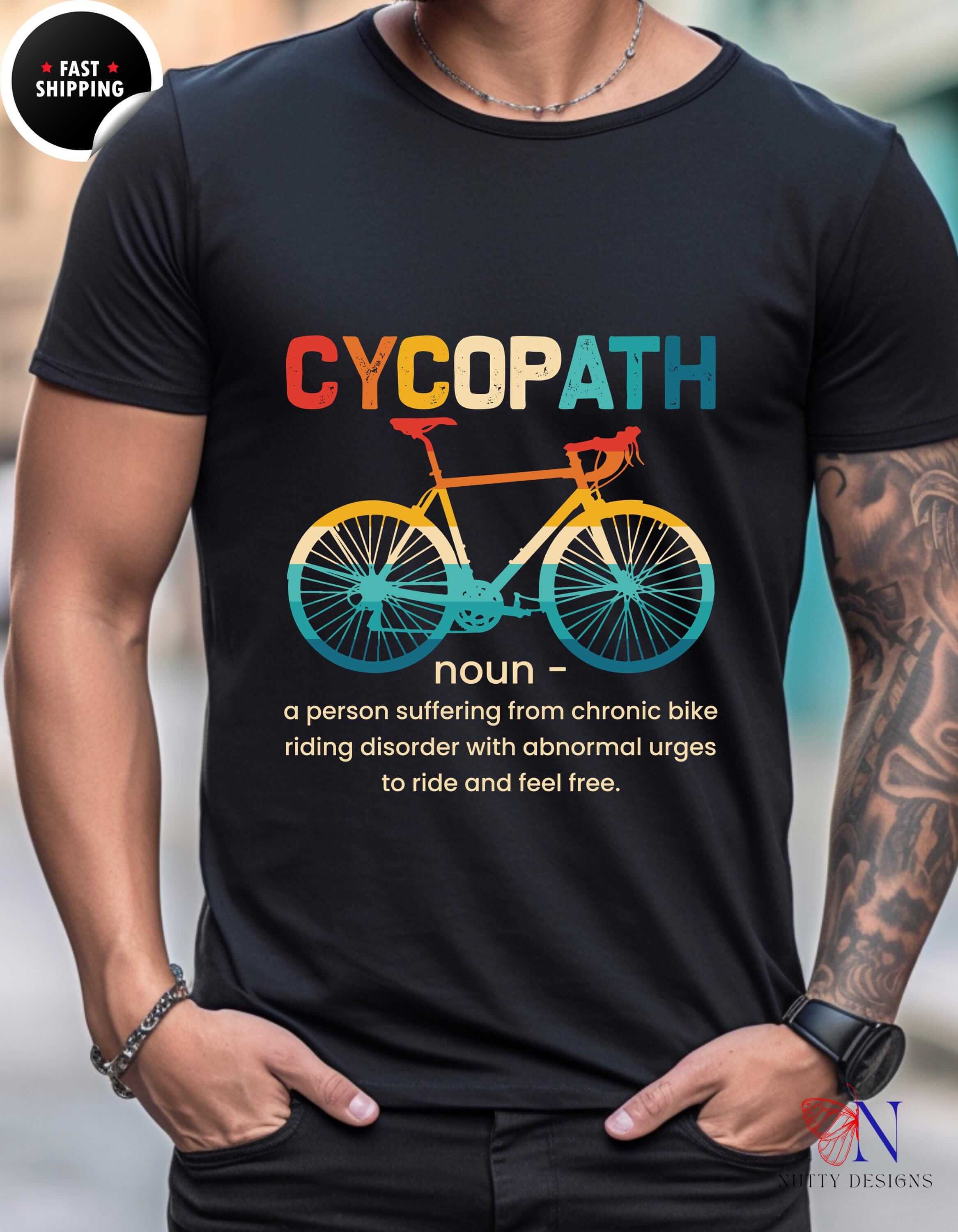 Cycopath Biking Pun Cool Cycling Bicycle Lovers Riders Funny T-Shirt
