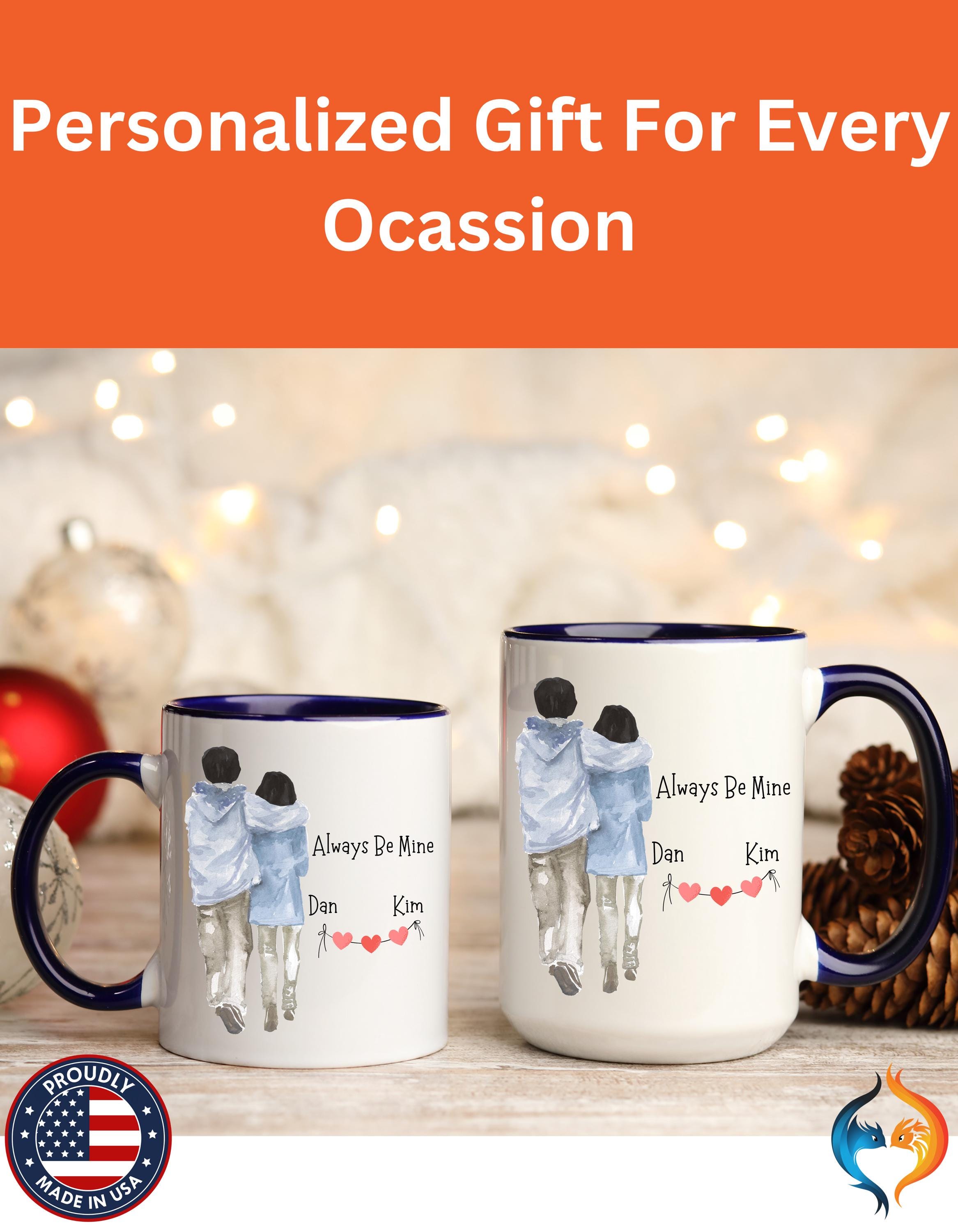 Personalized Mug - Always Be Mine Accent Cup 11/15oz, Romantic Couples Gift for Anniversary & Valentine's Day