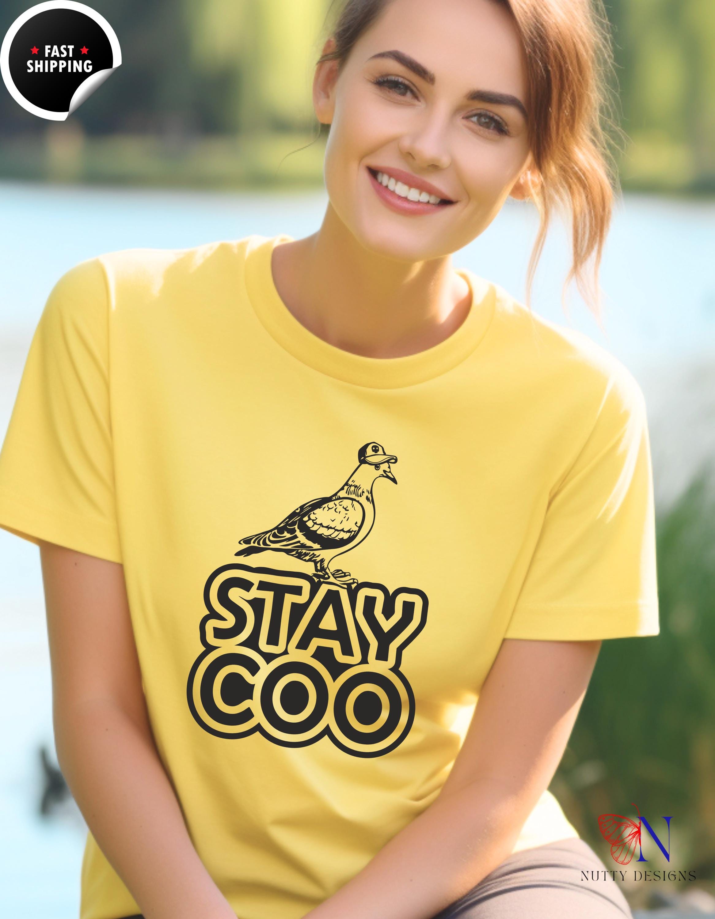 Funny T-shirt, Funny Stay Coo Pidgeon tee, Cool Bird Graphic tShirt, Bird Meme Saying Tee, Animal Lover top