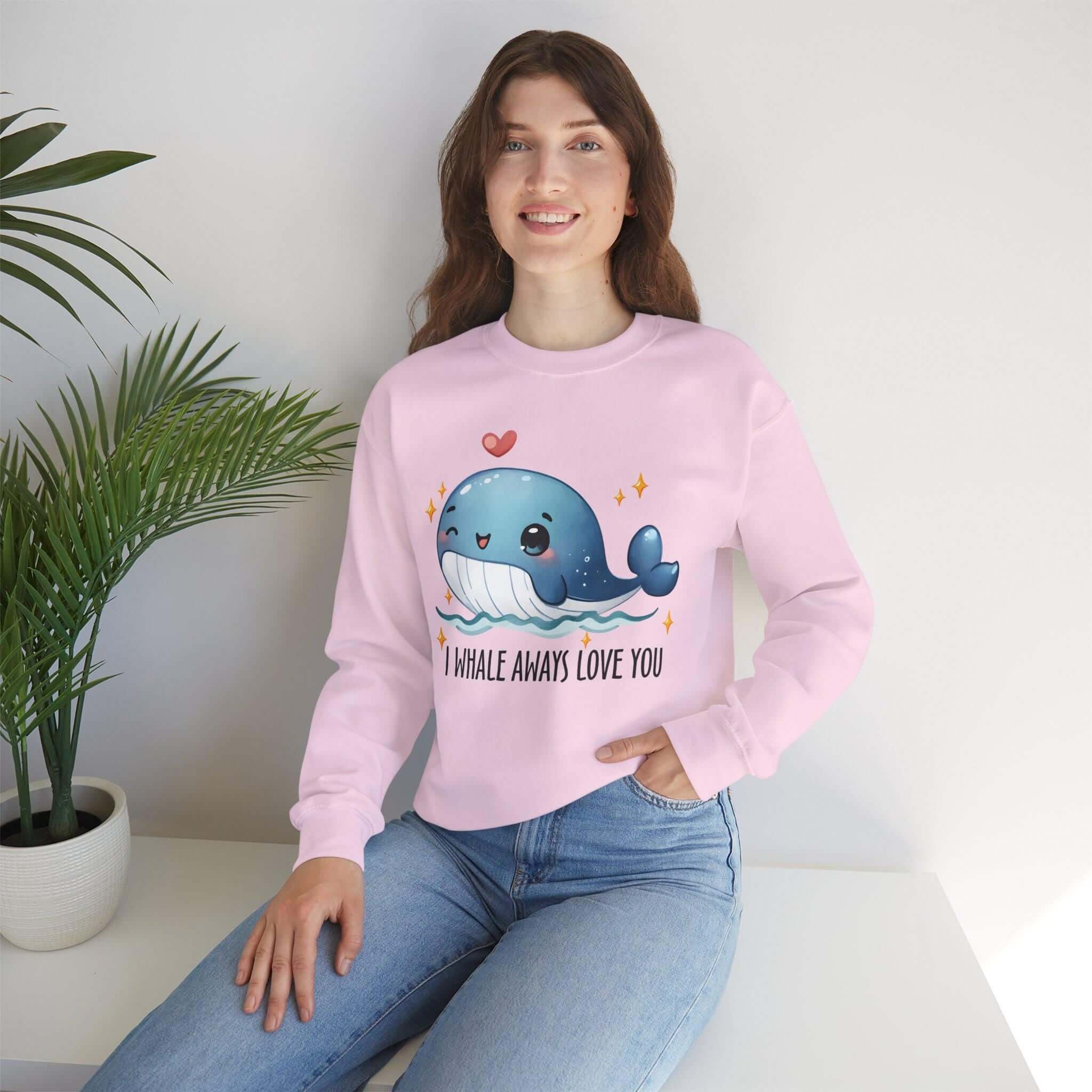 Cozy Ocean Lovers gift, I Whale Always Love You Sweatshirt | Cute Whale Top | Punny Sweatshirt