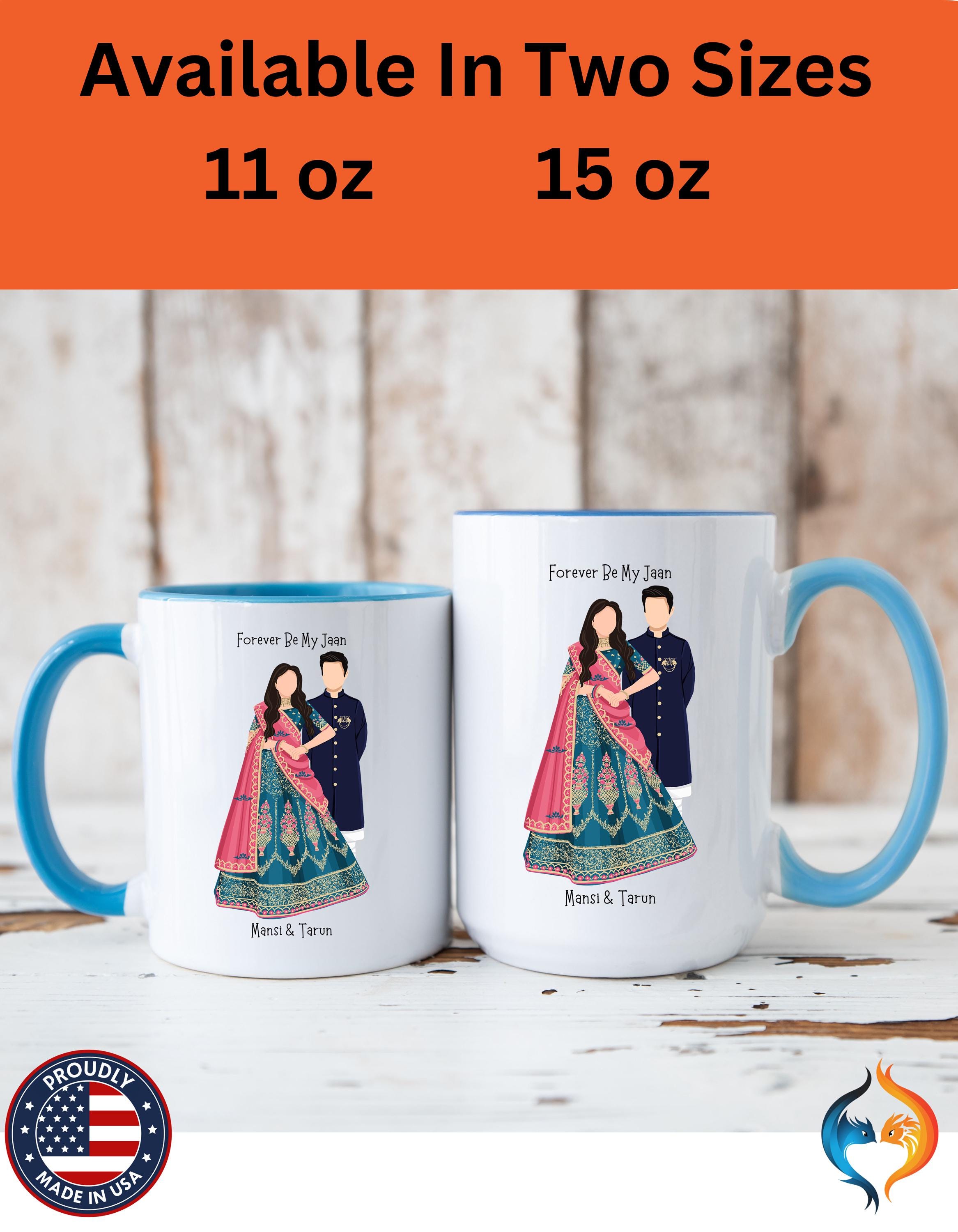 Personalized Mug, Forever Be My Jaan India Desi Couples Accent Cup 11/15oz, Anniversary Wedding Valentines Romantic, V-Day Mug, Couples Gift