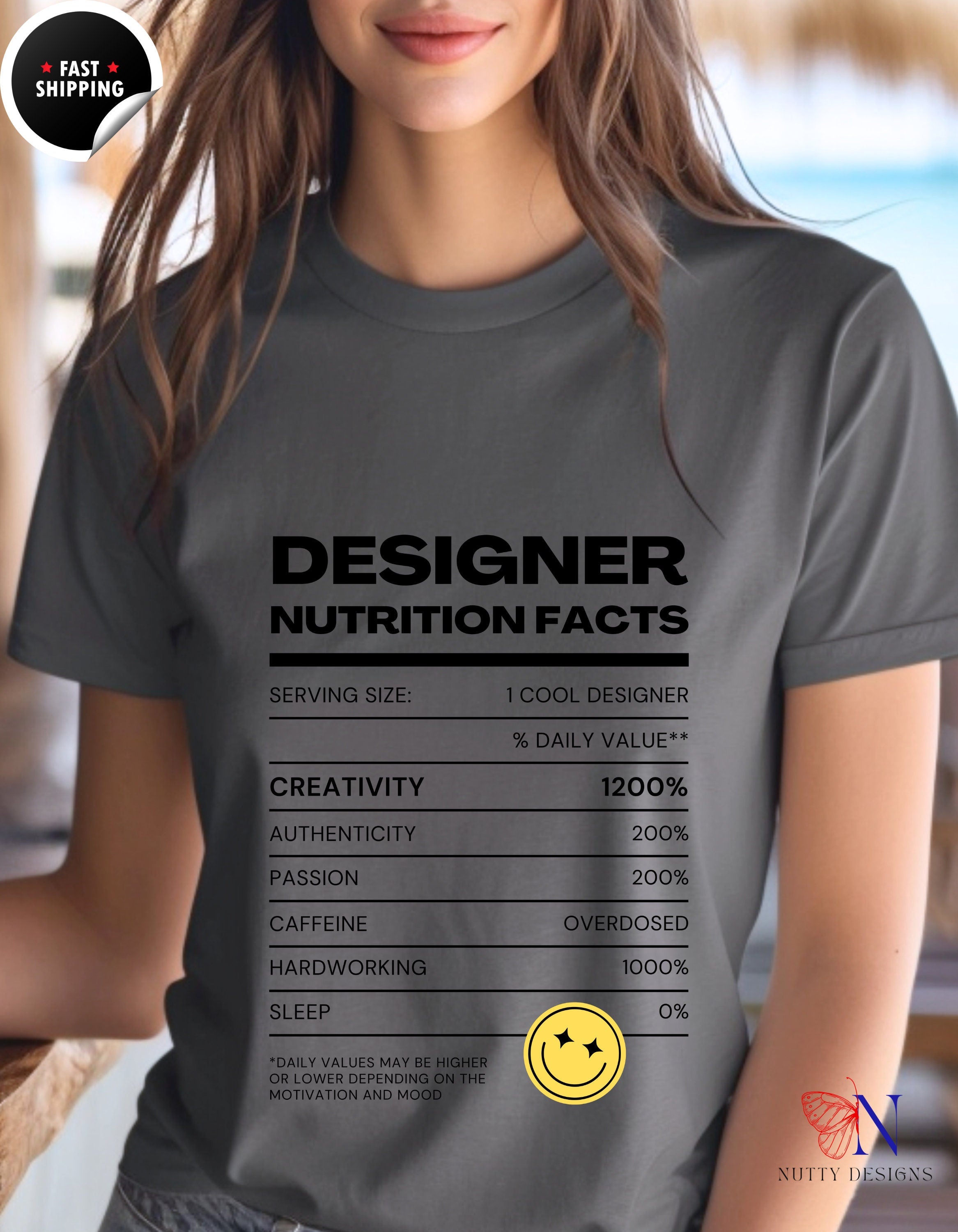Designer Nutrition Facts Shirt, Funny Designer Shirt, Creativity Shirt, Design Shirt, Creative Shirt, Creative Drive Shirt unisex Shirt