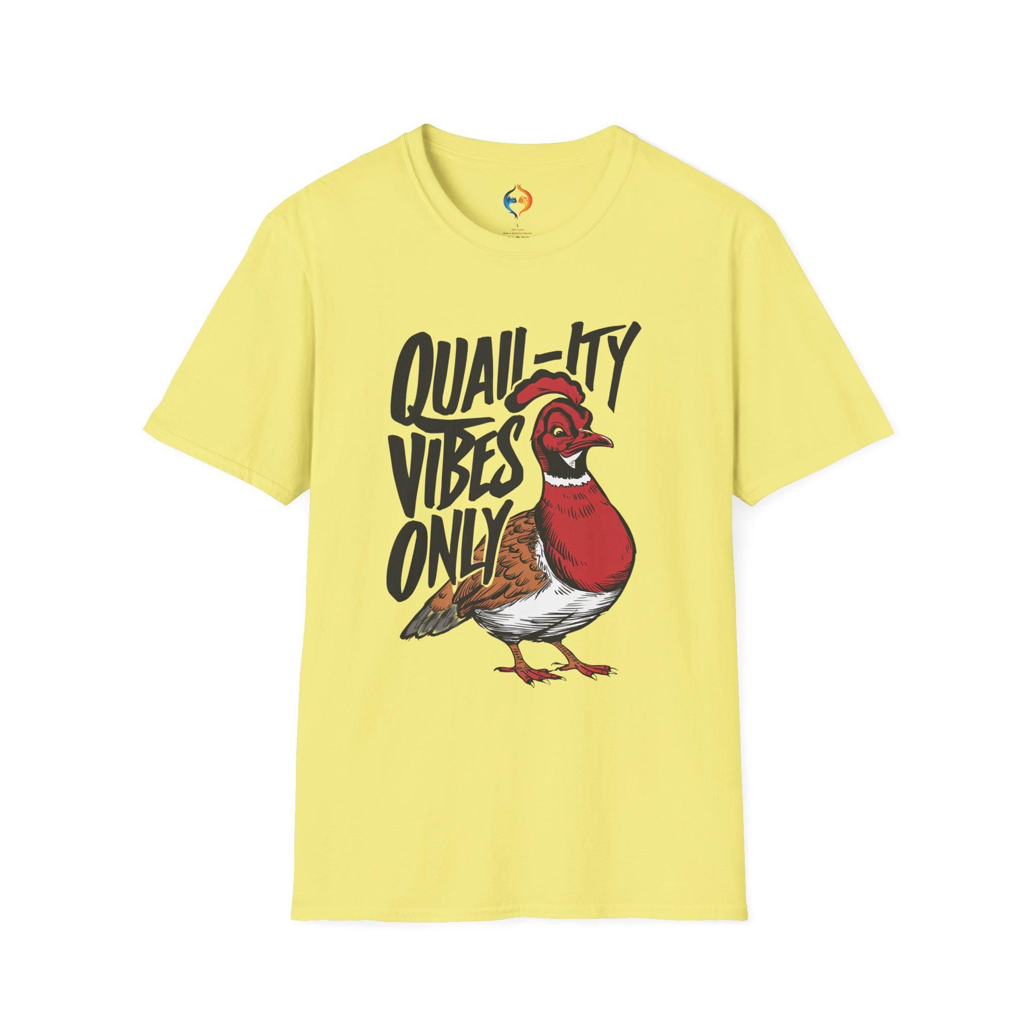 Quail-ity Vibes Only Funny T-Shirt | Cute Quail Graphic Tee | Quirky Animal Shirts for Nature Lovers & Bird Enthusiasts