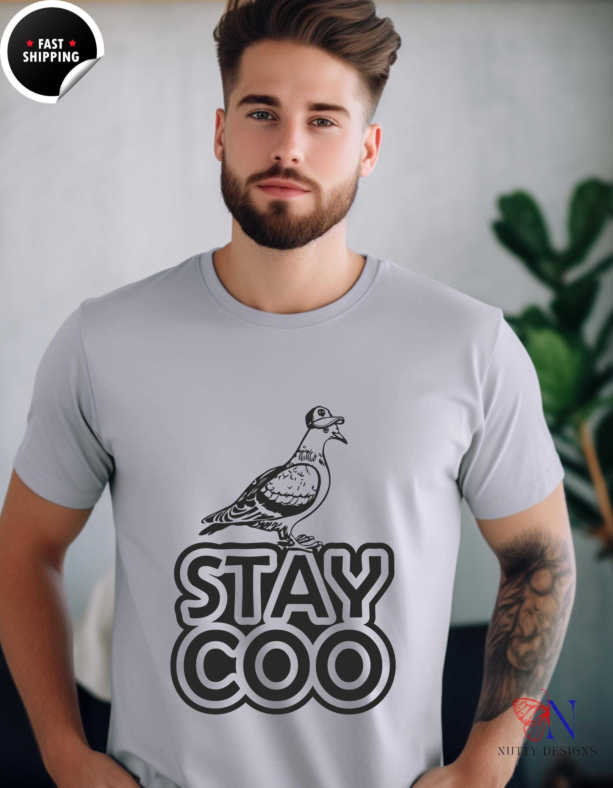 Funny T-shirt, Funny Stay Coo Pidgeon tee, Cool Bird Graphic tShirt, Bird Meme Saying Tee, Animal Lover top