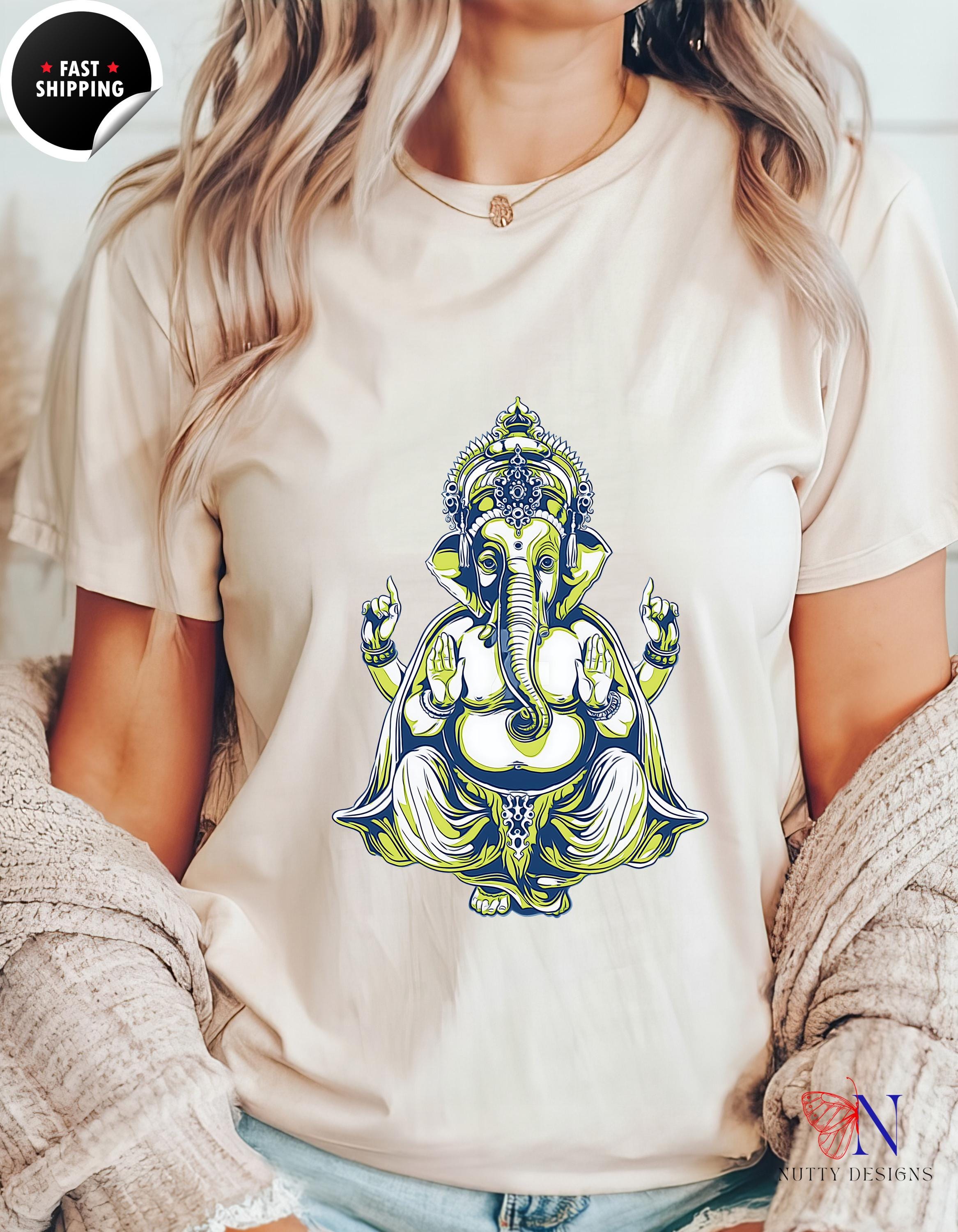 Ganesha Graphic T-Shirt for Diwali & Navratri Celebrations, Durga Pooja Tee, Hindu Festival Shirt Gift