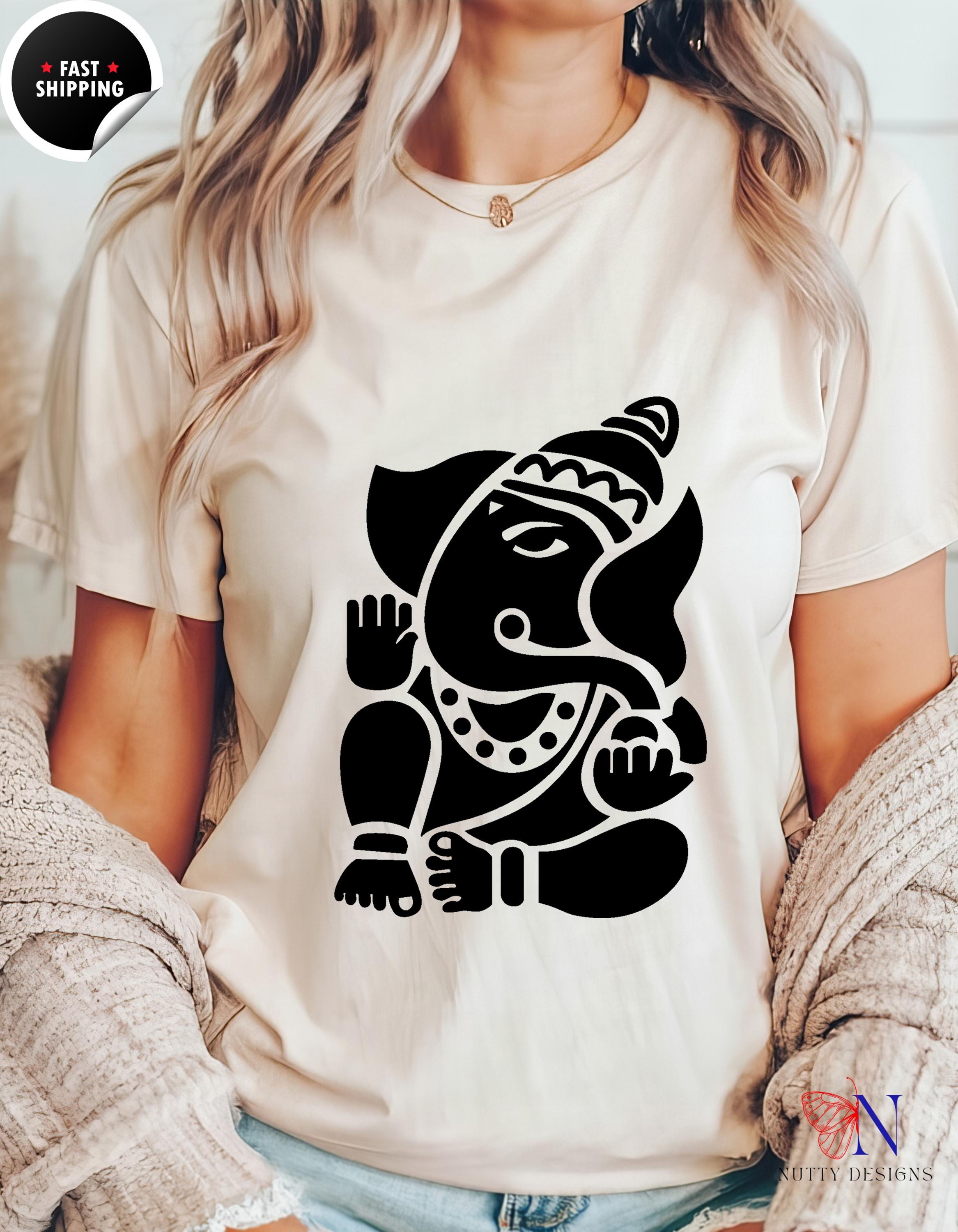 Ganesha Graphic T-shirt | Cute Gift for Diwali, Navratri & Durga Pooja | Hinduism Apparel for Religion Followers