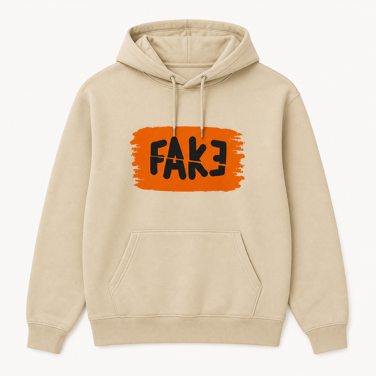 FAKE orange statement graphic sand hoodie front product image
