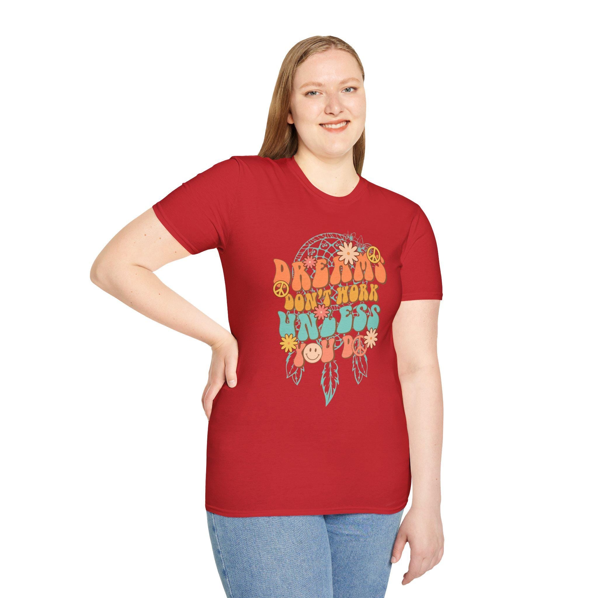 Motivational tee Dreams Don't Work Unless You Do tshirt, Positive vibes T-shirt, Inspirational tee, Encouragement shirt