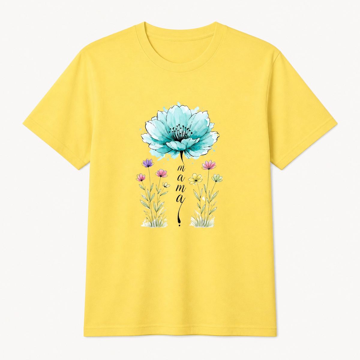 Yellow Floral Mama Wildflower T-shirt product view