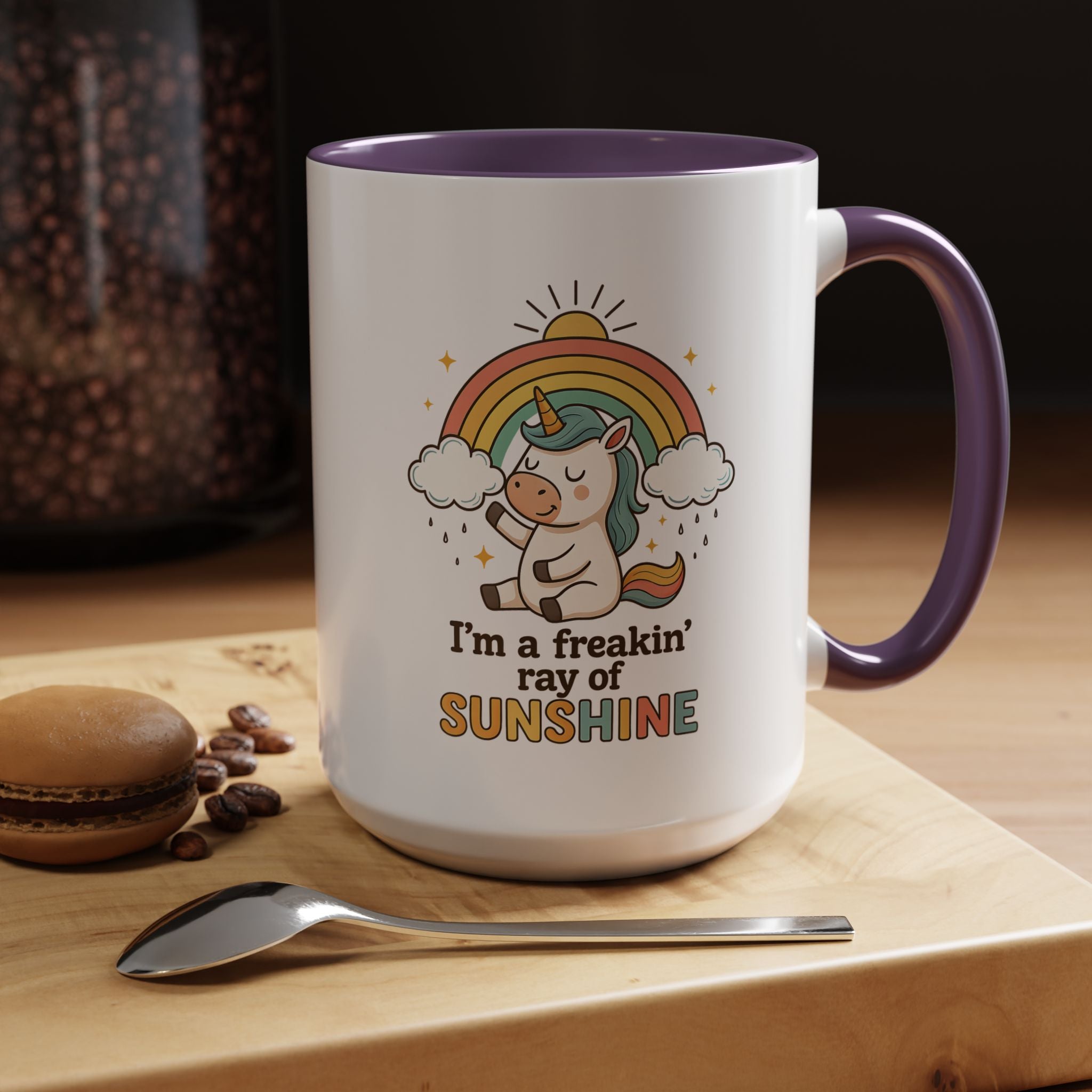 Freaking Ray of Sunshine | Funny Coffee Mug, Sarcastic Tea Cup, Unique Gift Idea