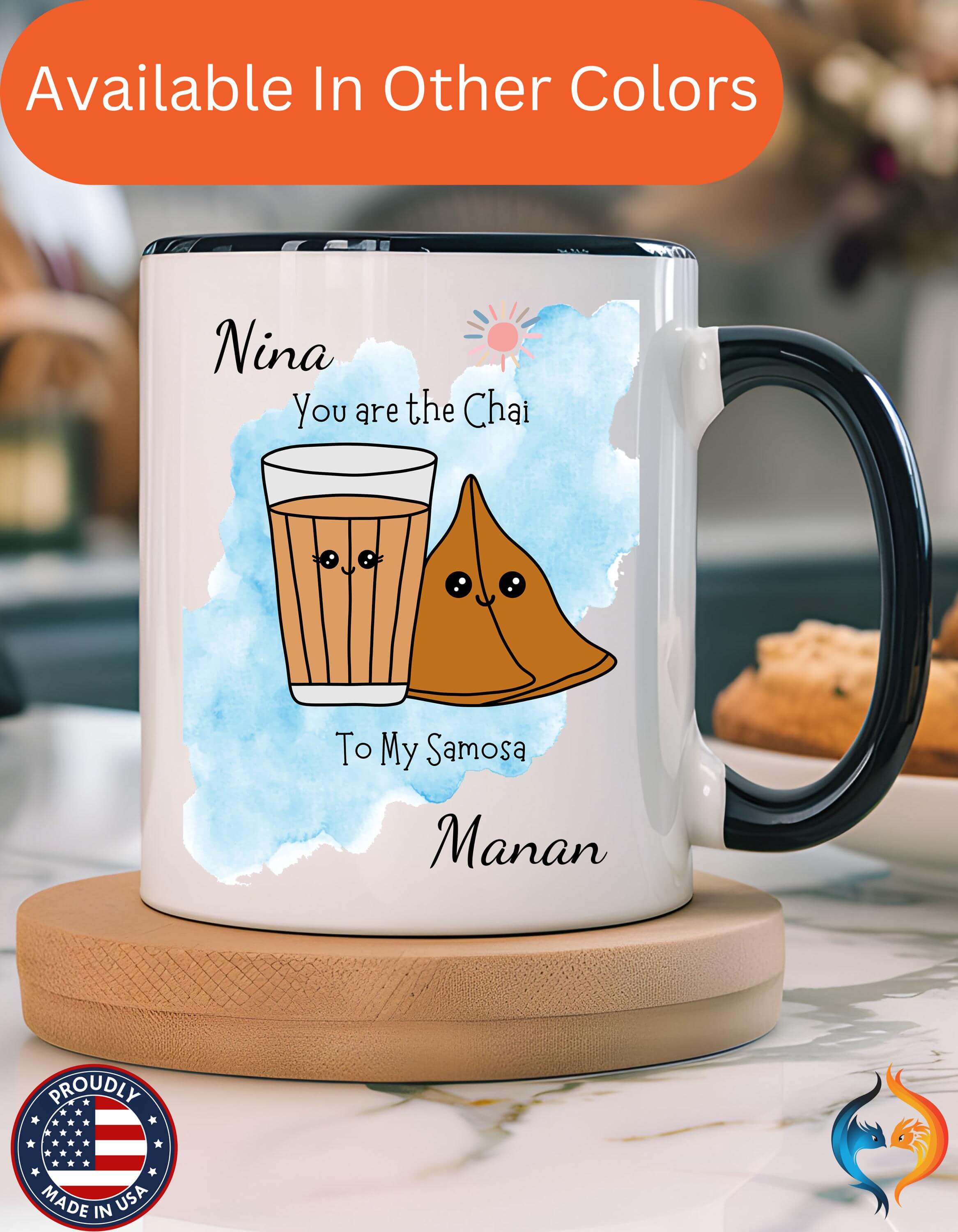 You Are Chai To My Samosa 15Oz Him Her Personalized Funny Valentine...