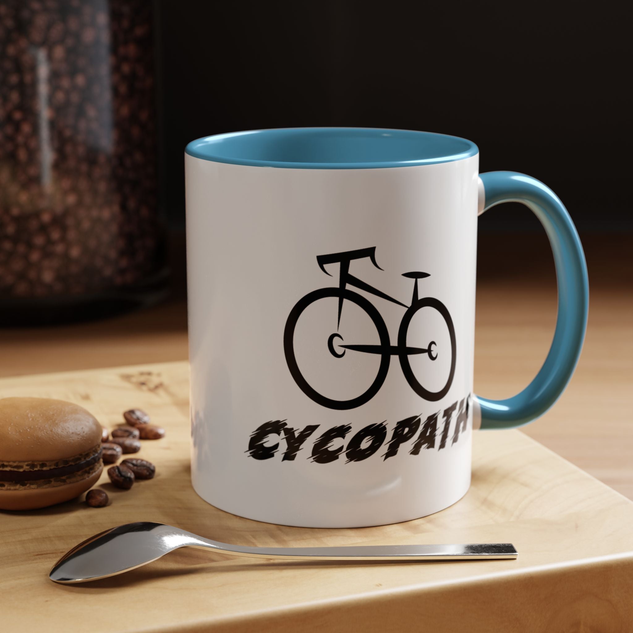 Funny Coffee Mug, Personalized Mug, Cycopath, Biking Lover Accent Cup (11, 15oz), Gift Under 20, White Elephant gift