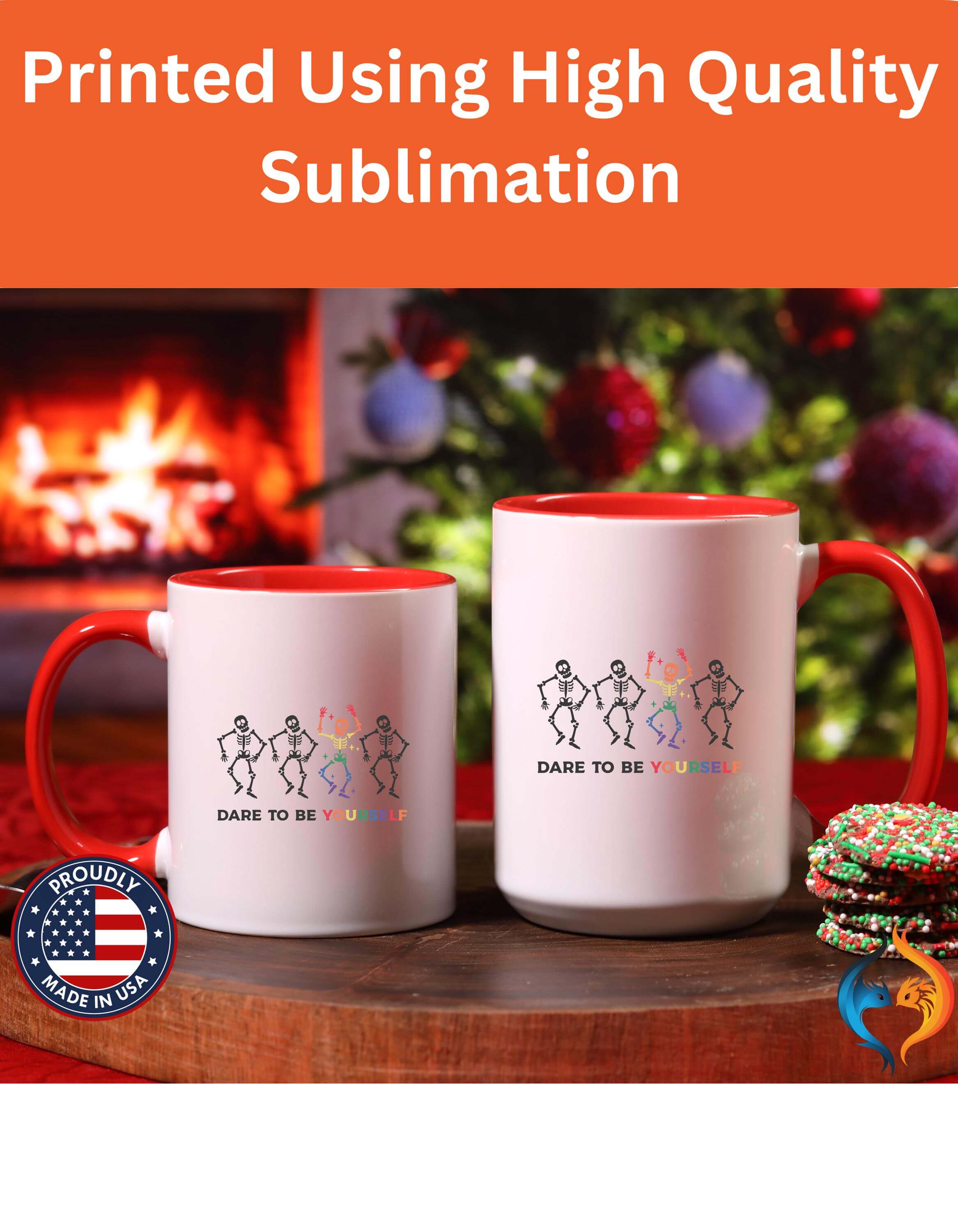Funny Coffee Mug, Personalized Mug, Dare To Be Yourself, funny skeleton LGBTQ support, Accent Cup (11, 15oz), Gift Under 20, White Elephant