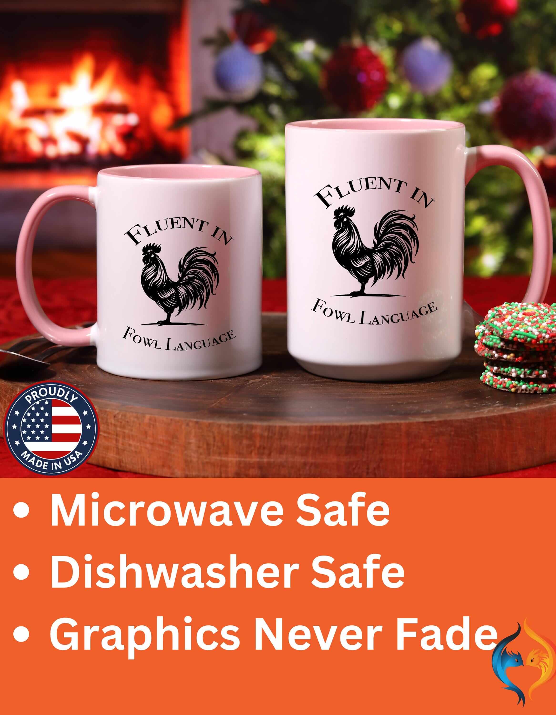 Fluent In Fowl Language 15Oz Under White Elephant Chicken Farm Love...