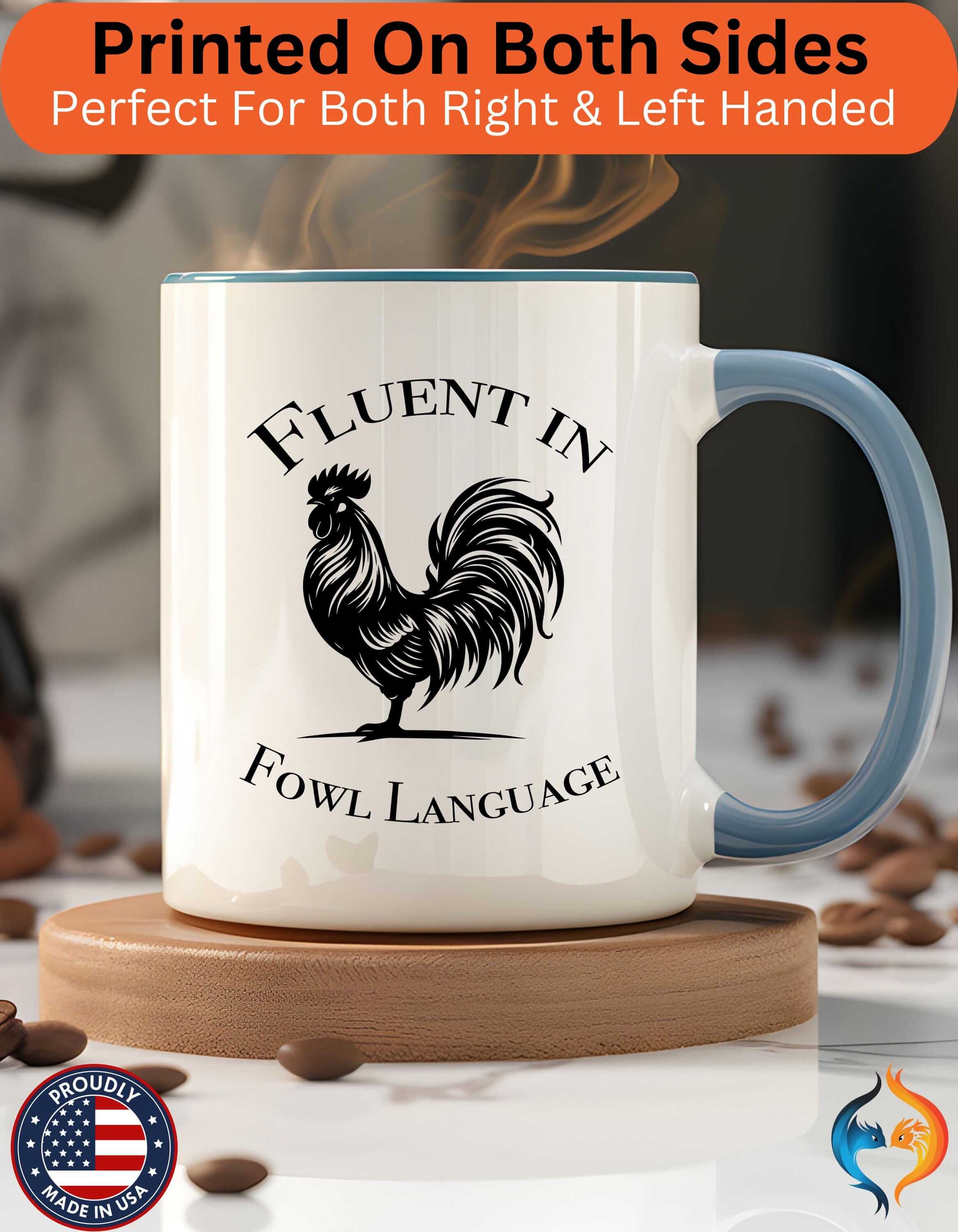 Fluent In Fowl Language 15Oz Under White Elephant Chicken Farm Love...