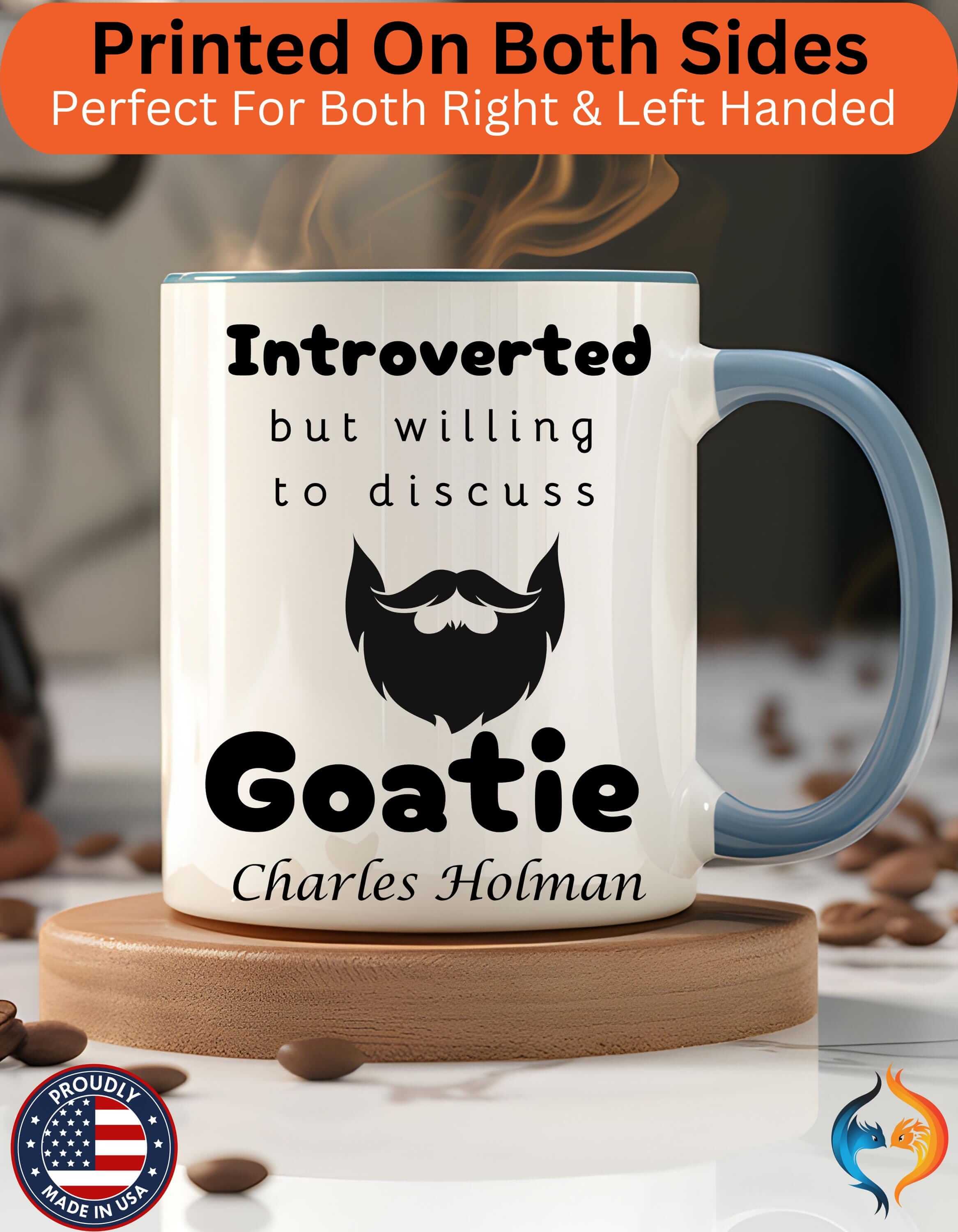 Introverted But Willing To Discuss Goatie 15Oz Personalized Funny Mug