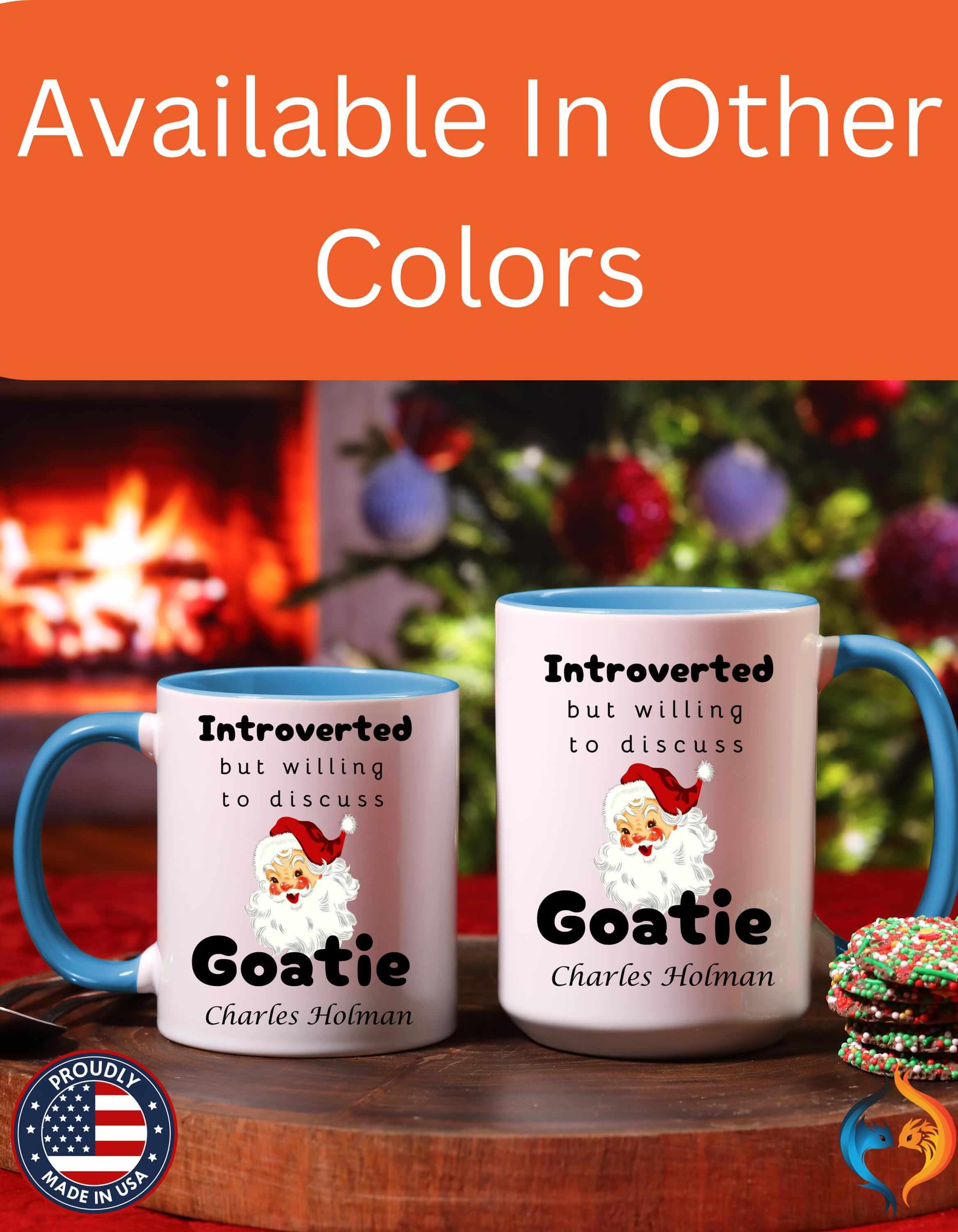 Funny Coffee Mug, Introverted But Willing To Discuss Goatie or Goatee, Santa Claus Beard Personalized Accent Coffee Mug (11 and 15oz)