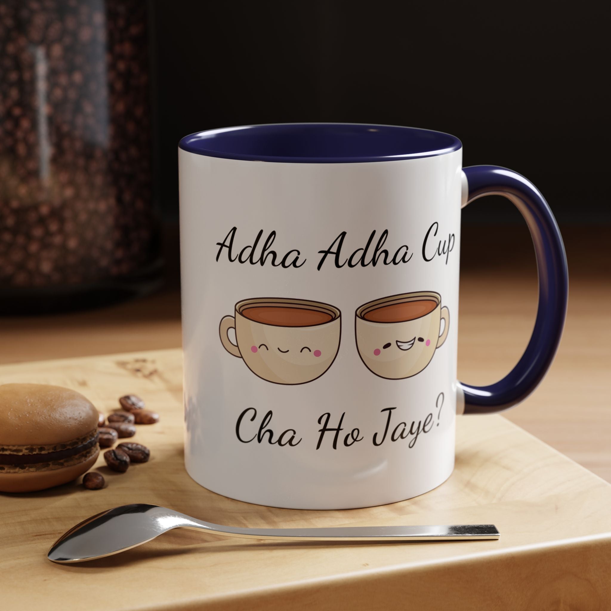 Funny Coffee Mug, Personalized Mug, Adha-Adha Cup Cha Ho Jaye Accent Cup 11/15oz, Indian Pakistani Punjabi Tea Chai Lover Cup