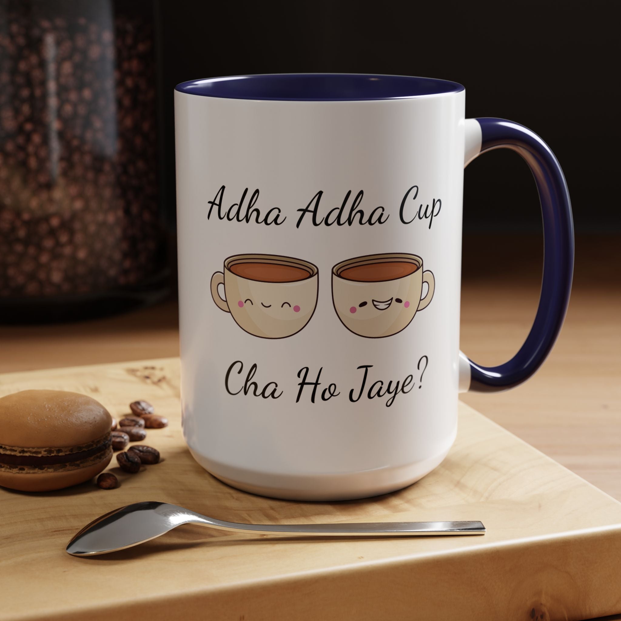 Funny Coffee Mug, Personalized Mug, Adha-Adha Cup Cha Ho Jaye Accent Cup 11/15oz, Indian Pakistani Punjabi Tea Chai Lover Cup